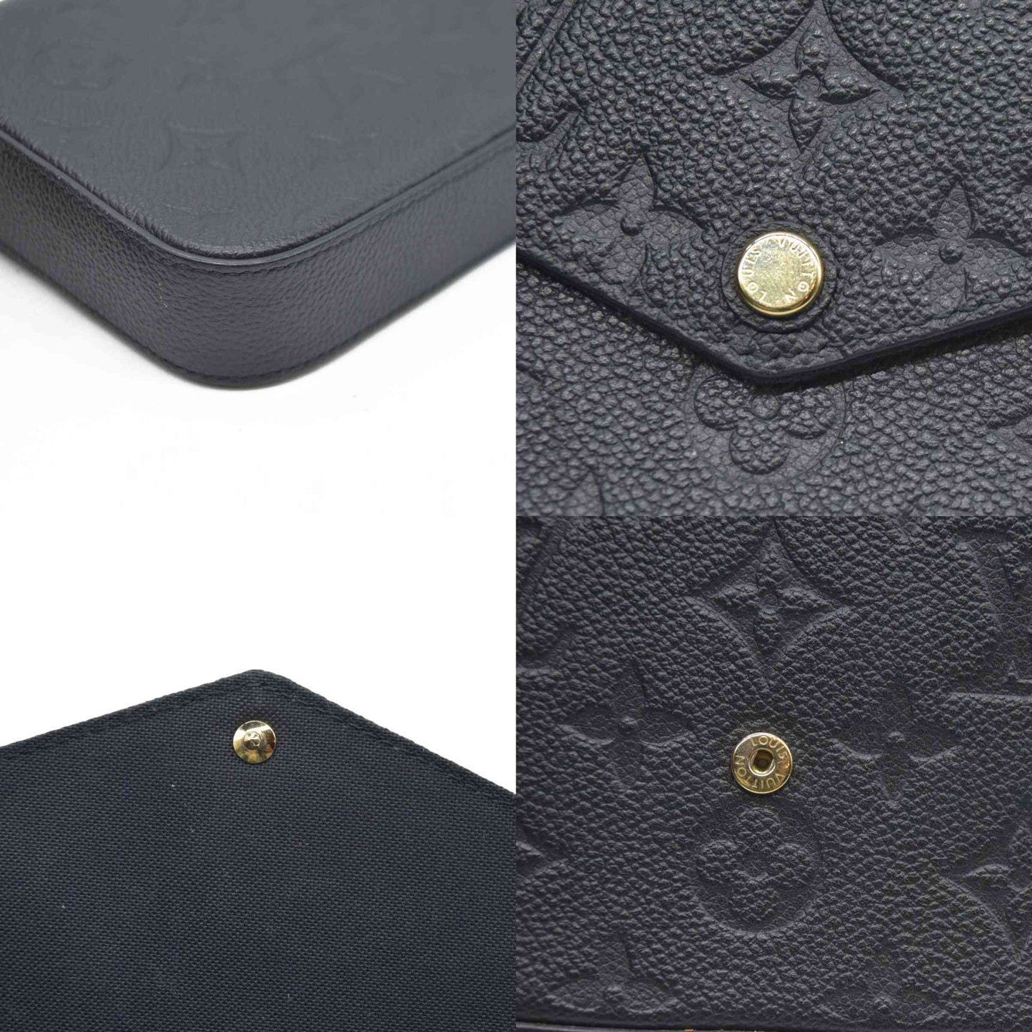 $1720 Louis Vuitton LV Monogram Pochette Félicie Black