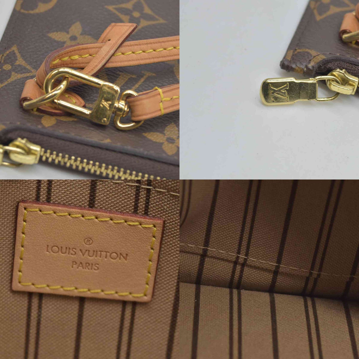 $600 2015 Louis Vuitton  Monogram Neverfull MM GM Pochette SD2115
