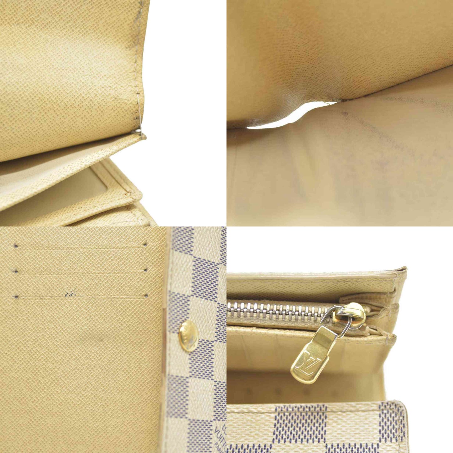 $610 Louis Vuitton Damier Azur Alexandra Trifold Wallet CA3008