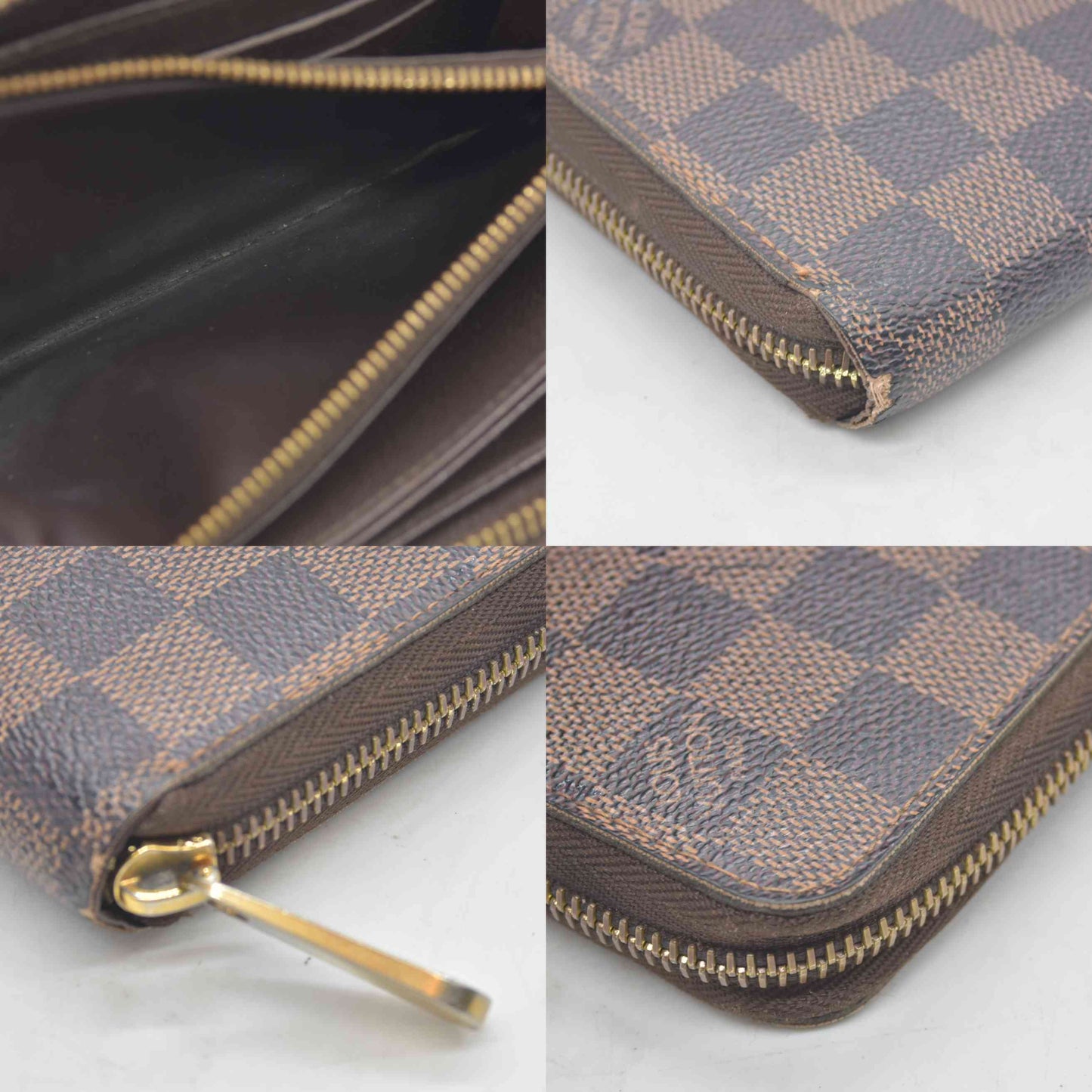Louis Vuitton Damier Zippy Zip Around Long Wallet Purse Brown CA4019