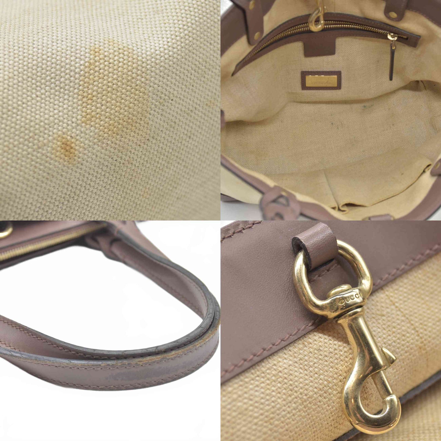 $980 Gucci Small Canvas Craft Logo Tote