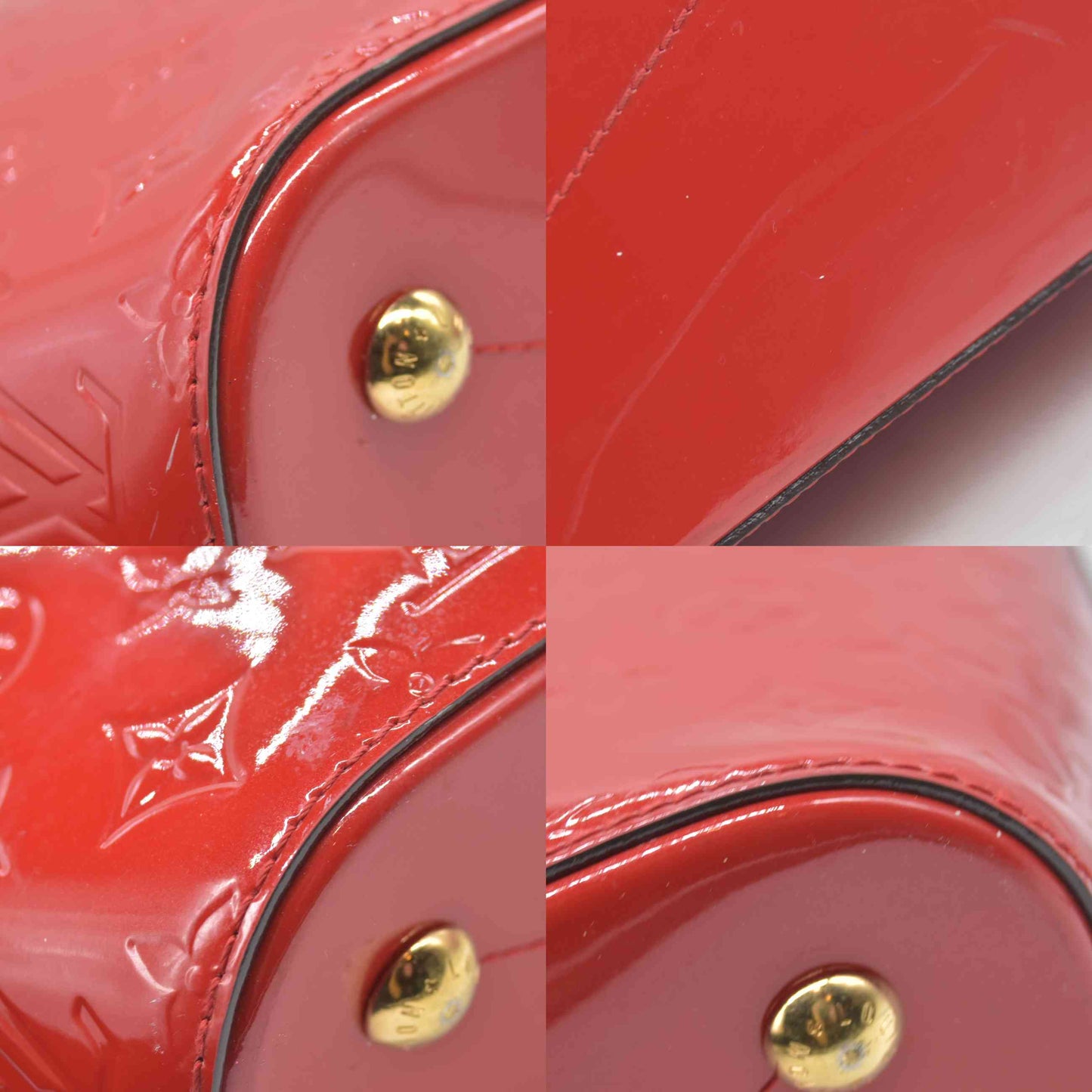 $2350 2014 LOUIS VUITTON Vernis Montebello MM Red DR3154