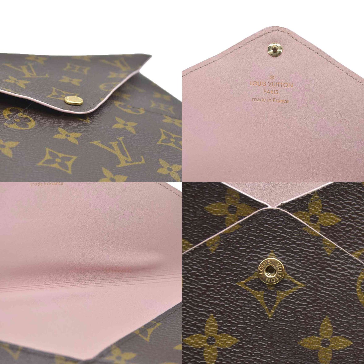 AUCTION $810 LOUIS VUITTON Monogram Large Kirigami Pochette Insert Rose Ballerine SN4158