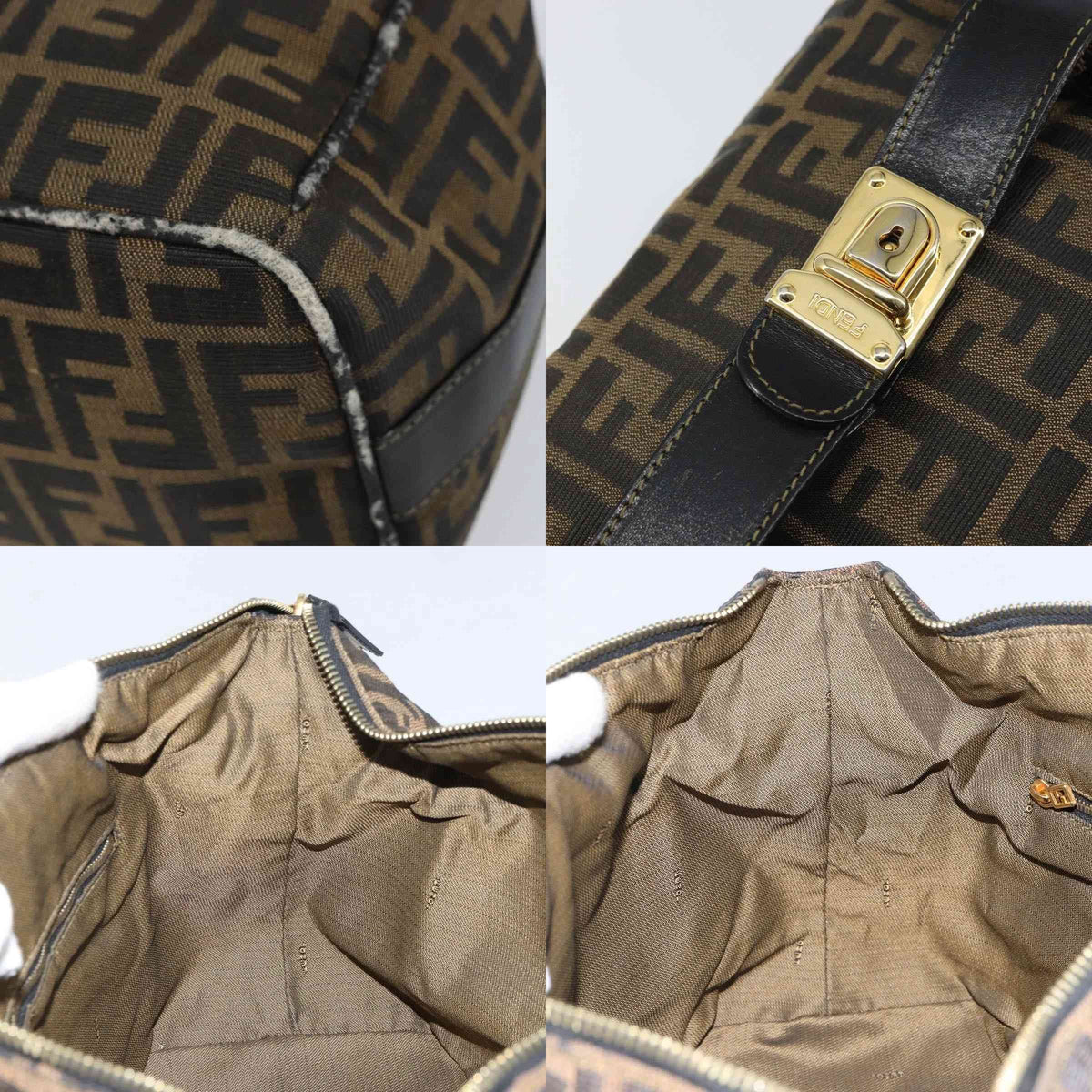 $980 2004 Fendi Zucca Canvas Vanity Hand Bag 2305-8BR465-019