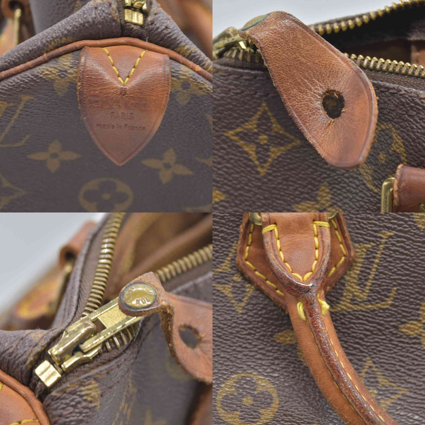 $1630 2000 Louis Vuitton LV Hand Bag Speedy 30 Brown Monogram TH0070