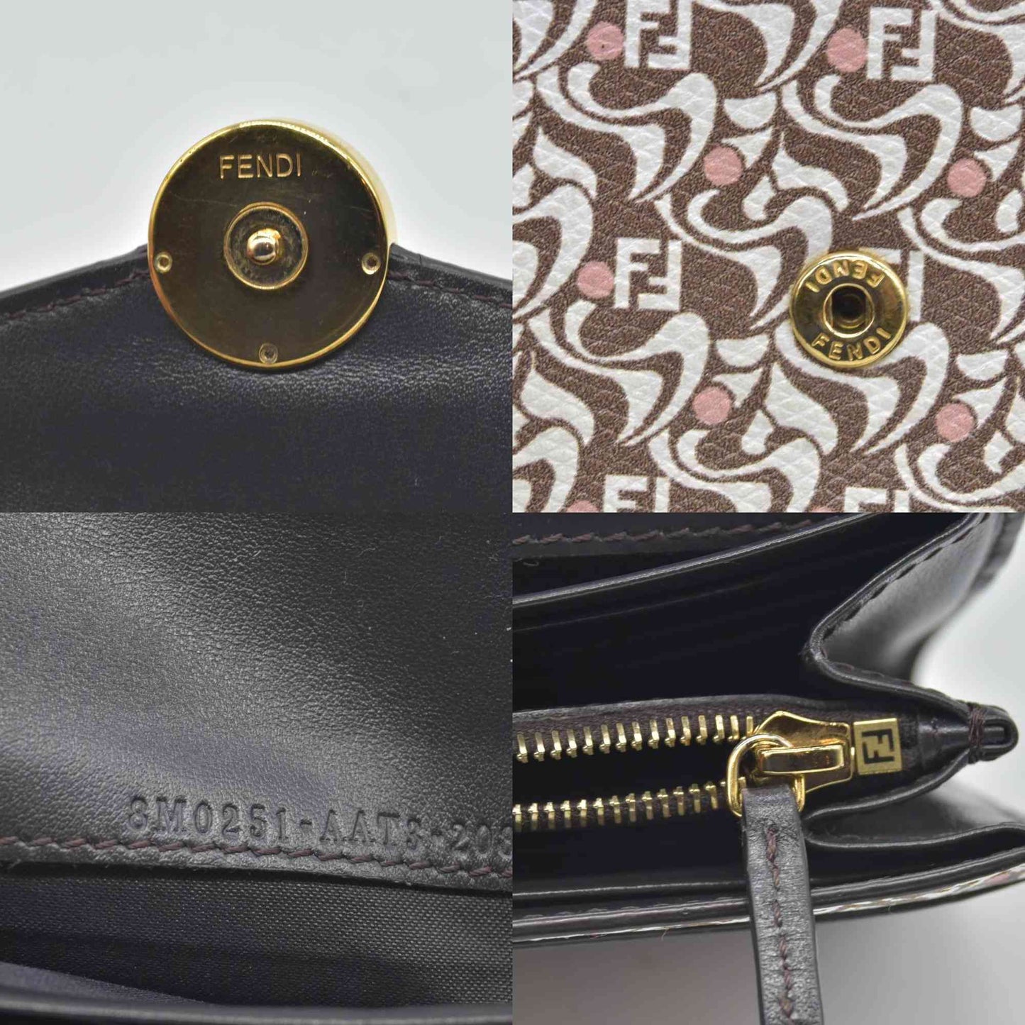 $720 Fendi F Multicolor Baguette leather wallet CONSIGNMENT