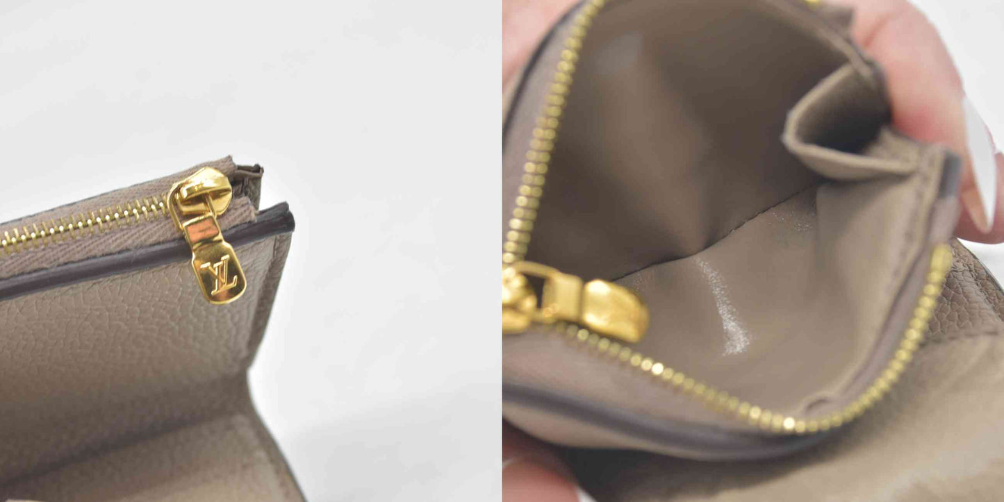 $795 RFID Louis Vuitton Monogram Empreinte Portefeuille Zoe Mini Wallet