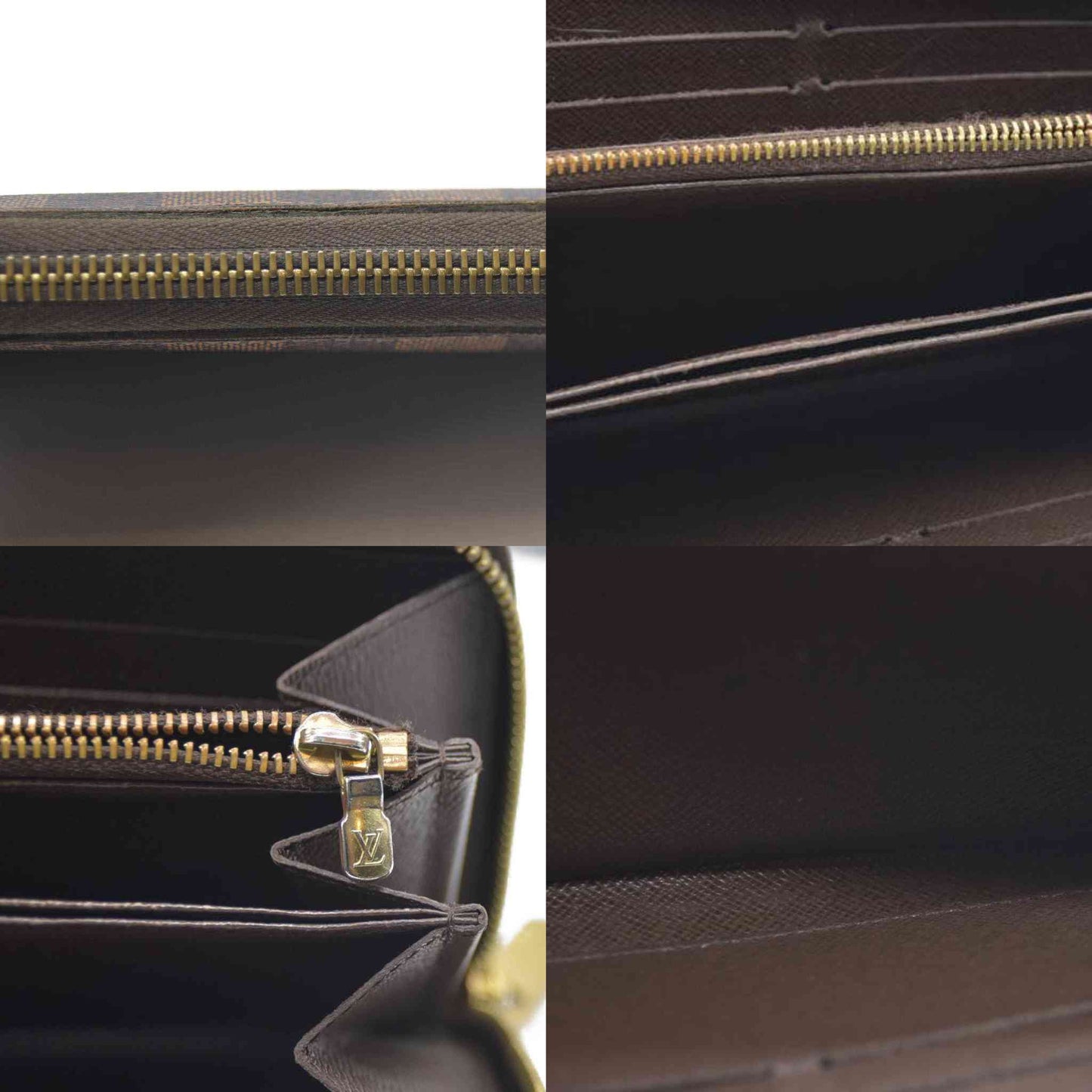 Louis Vuitton Damier Zippy Zip Around Long Wallet Purse Brown CA1162 $915