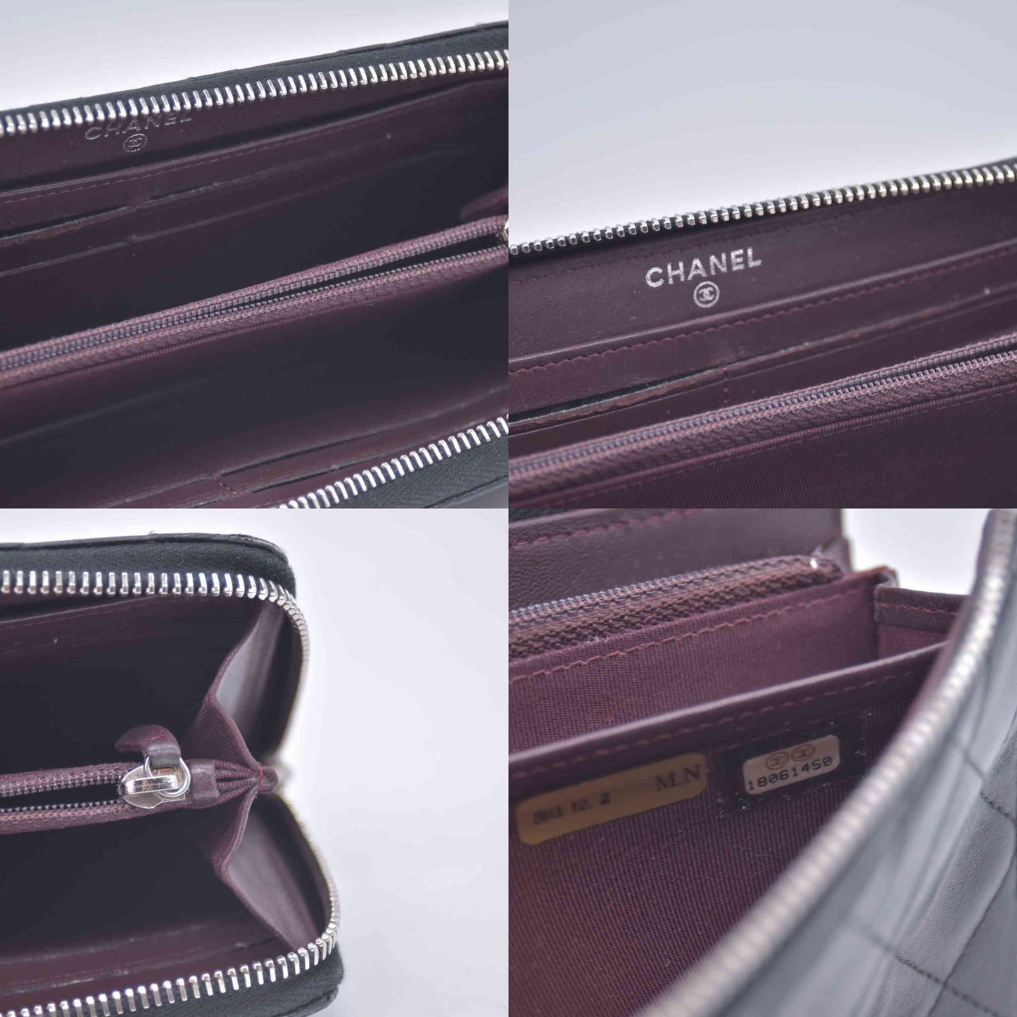 $1375 Chanel 2013 Quilted Zip Around Wallet Black CONSIGNMENT