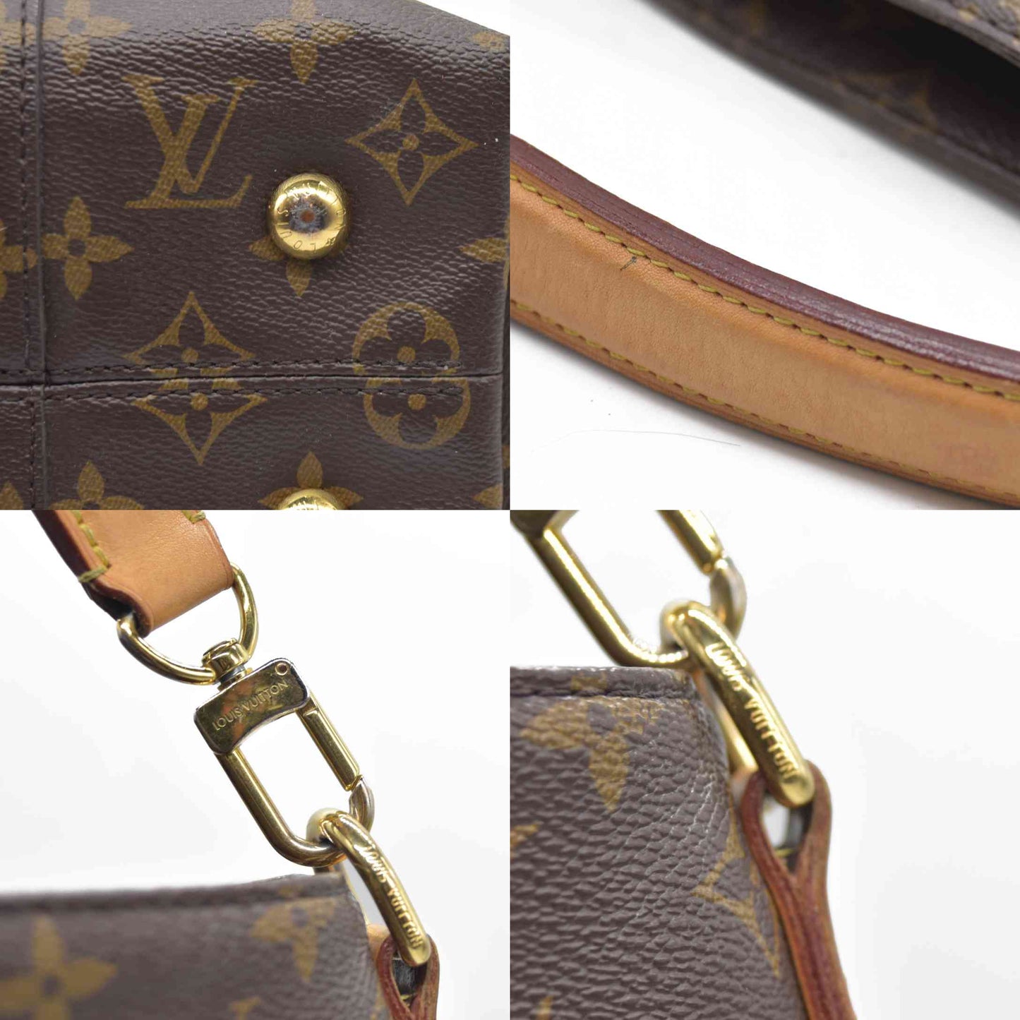 $1960 Louis Vuitton Melie Brown Monogram Canvas Shoulder Bag Hobo Satchel 2017 SD3117