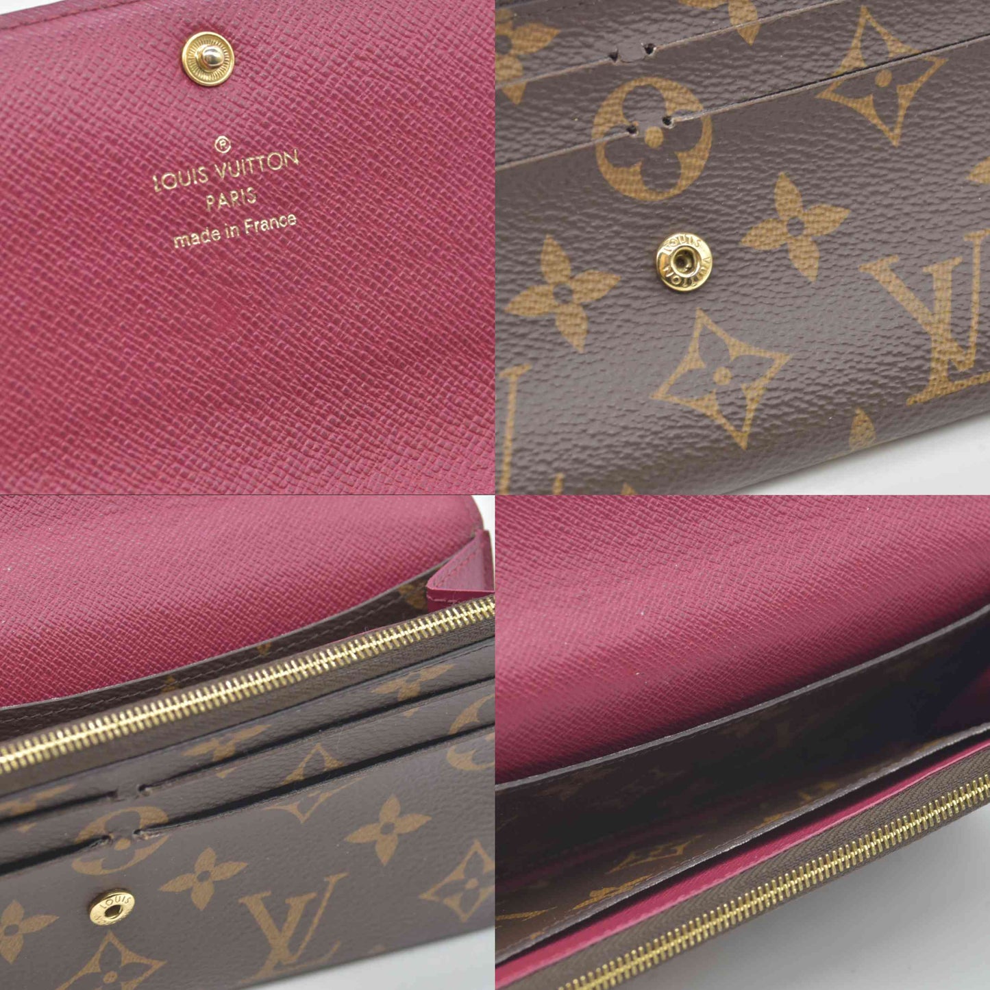 $615 Louis Vuitton Monogram Portefeuille Emilie Long Bifold Wallet Brown CN4109