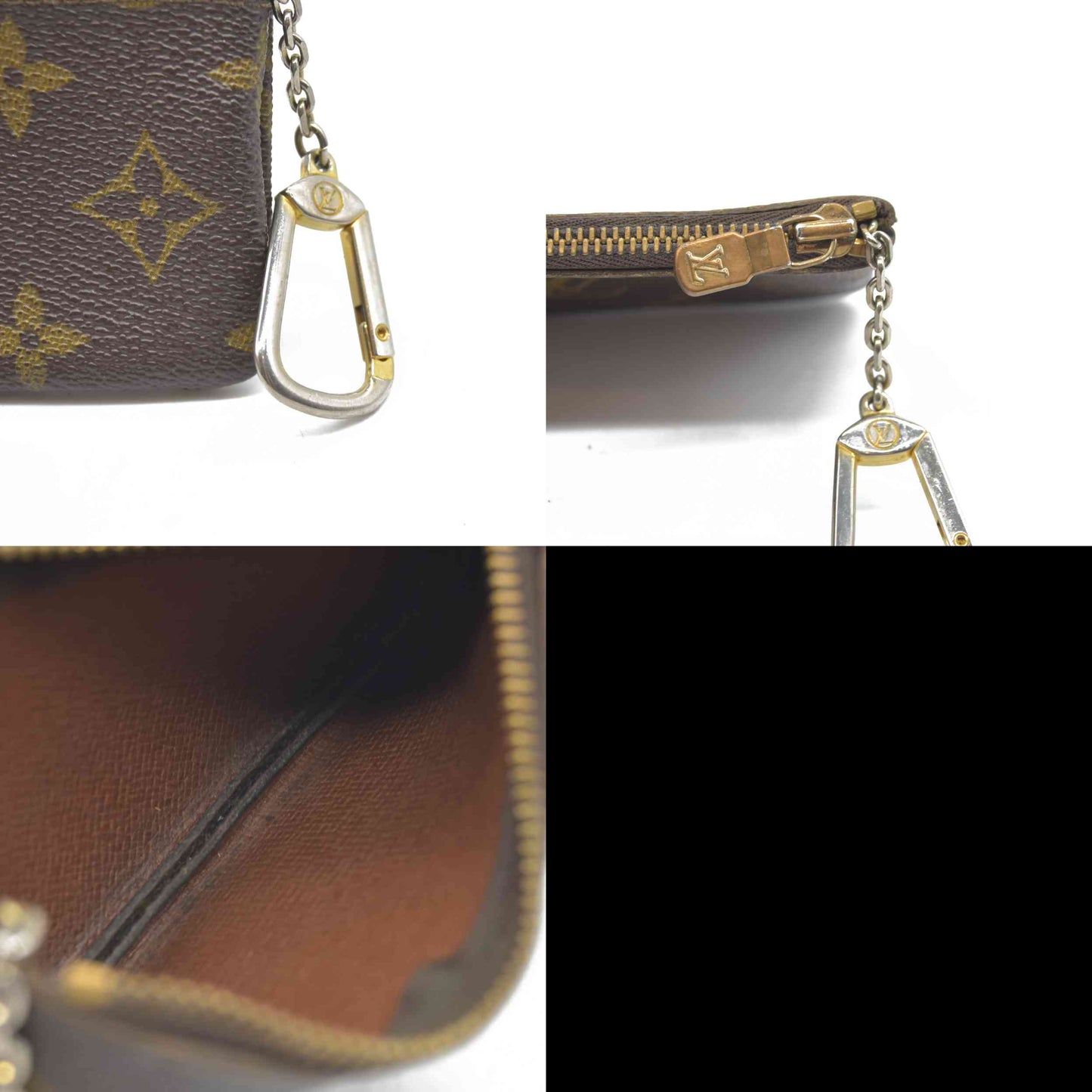 $345 LOUIS VUITTON Monogram Coin Purse Key Pochette Cles 1998
