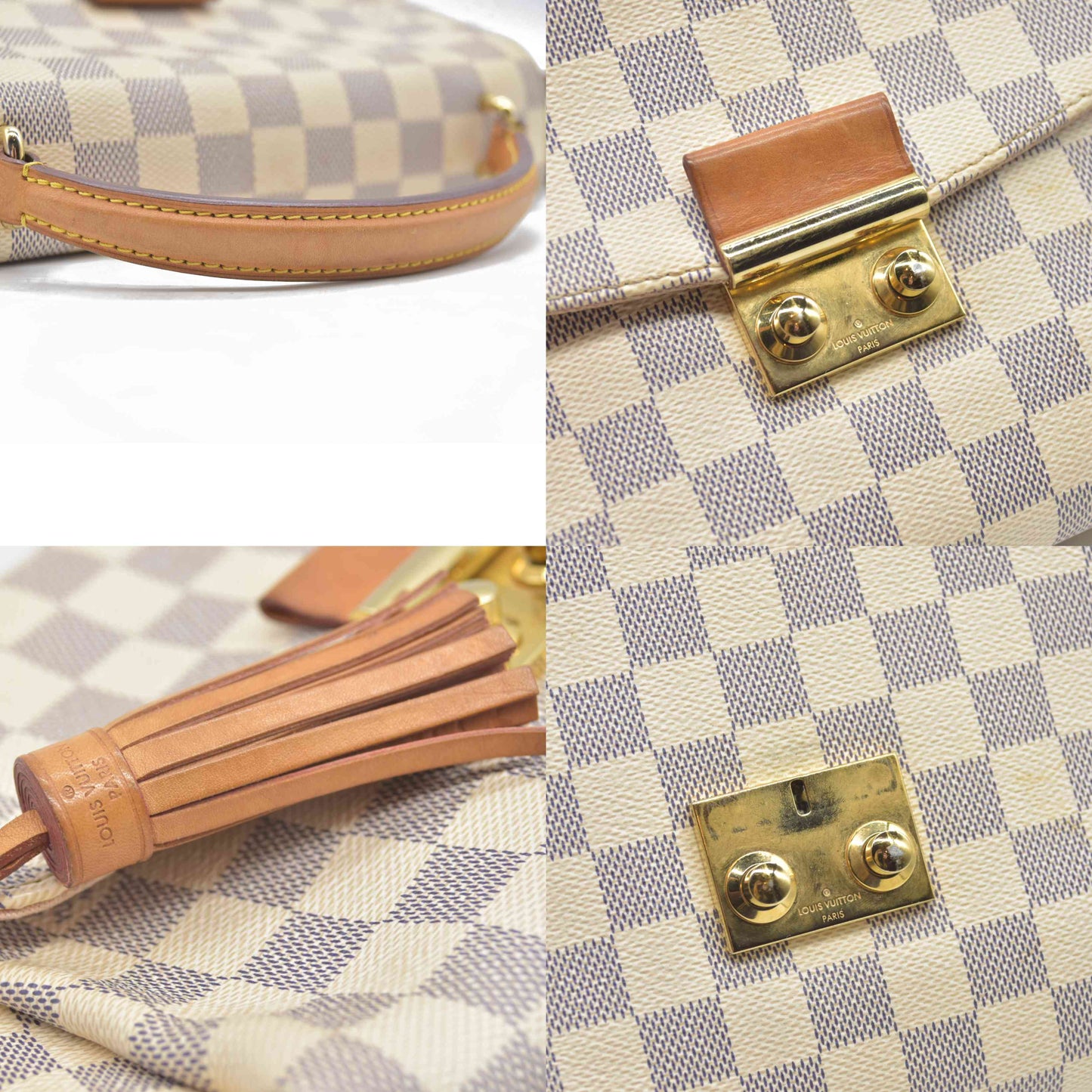 $2000 2016 Louis Vuitton Damier Azur Canvas Croisette Bag TR3116