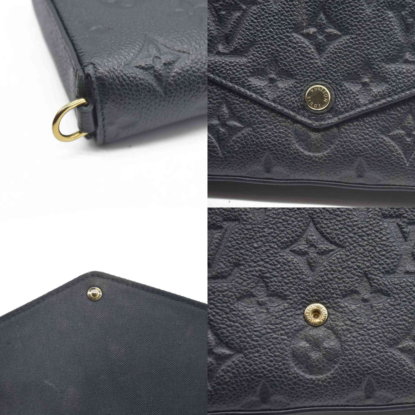 $1720 Louis Vuitton LV Monogram Pochette Félicie Black