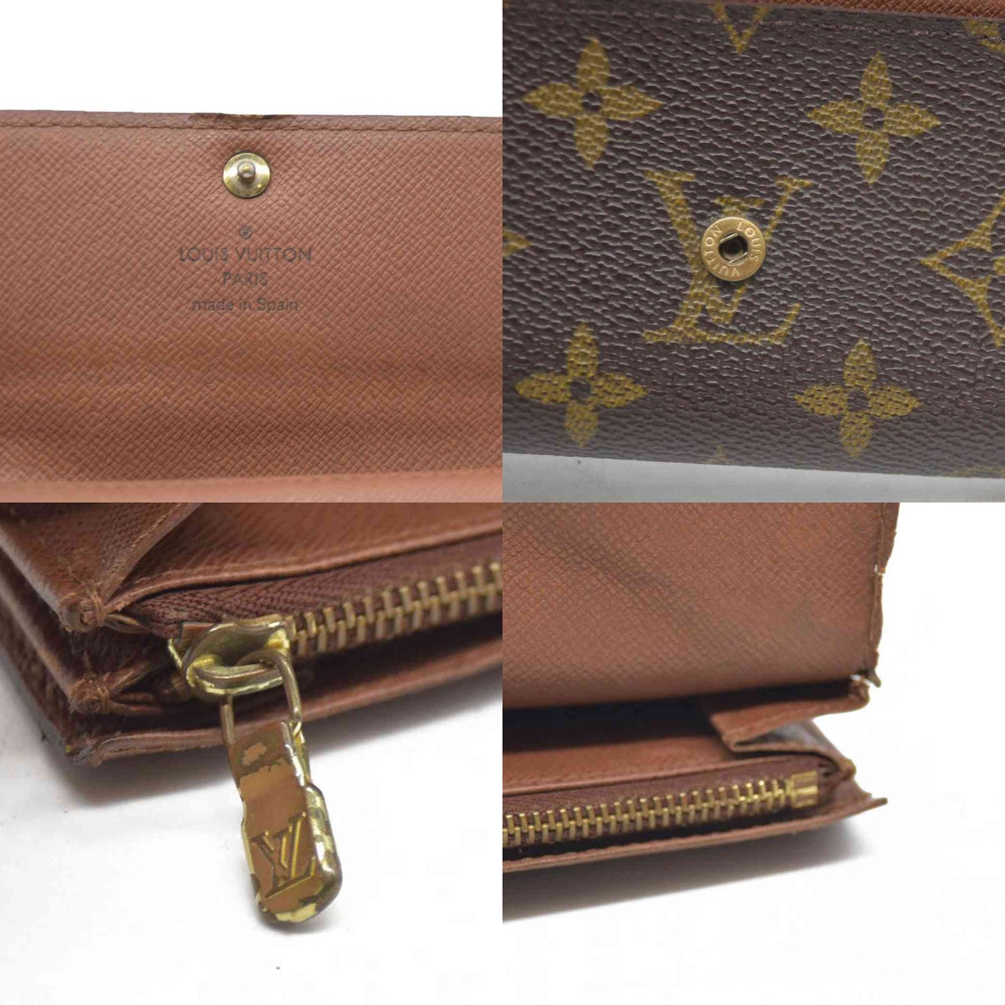 Louis Vuitton $610 Monogram Porte Monnaie Zip Bifold Wallet CA0999