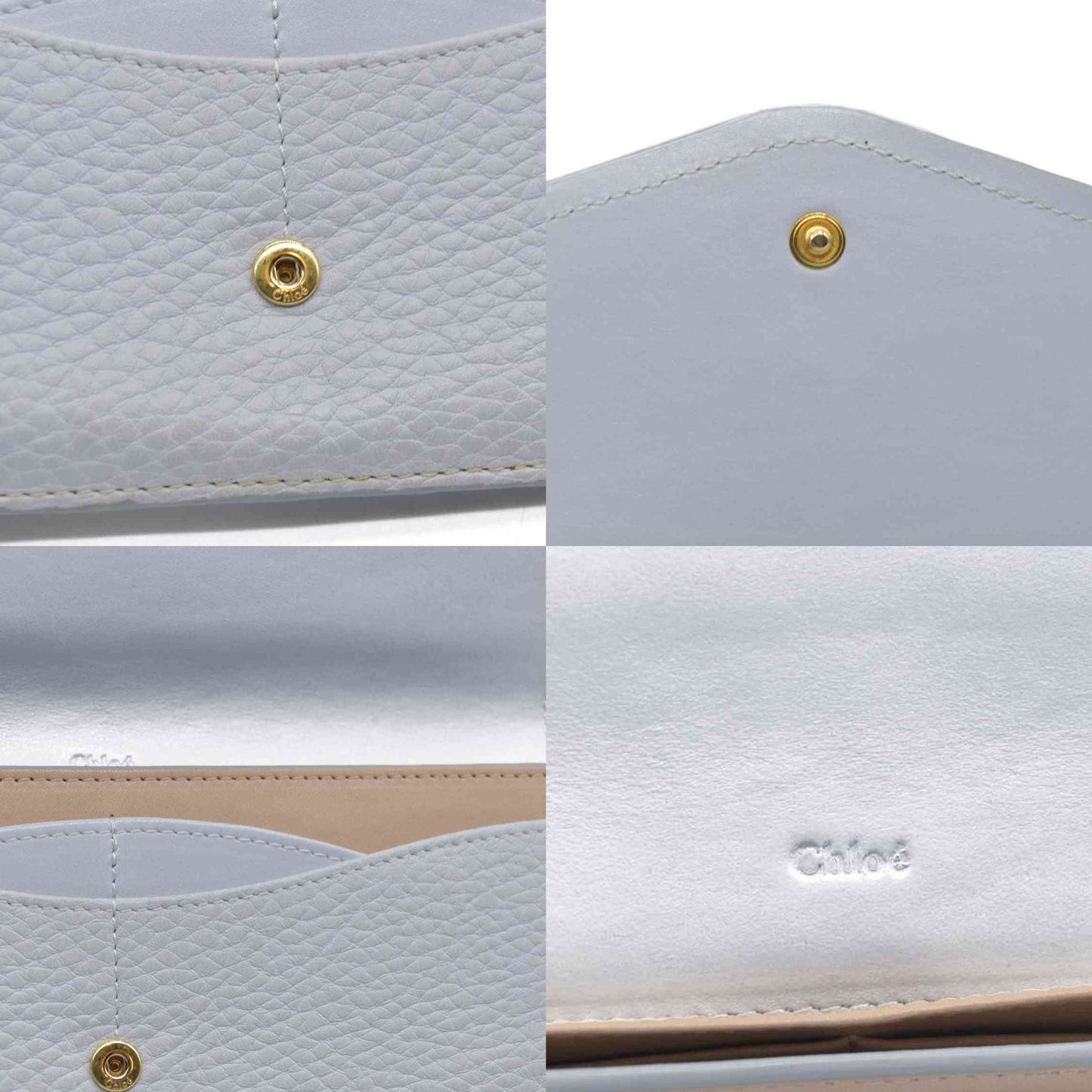 $495 Chloe Aby Padlock Leather Bifold Long Wallet