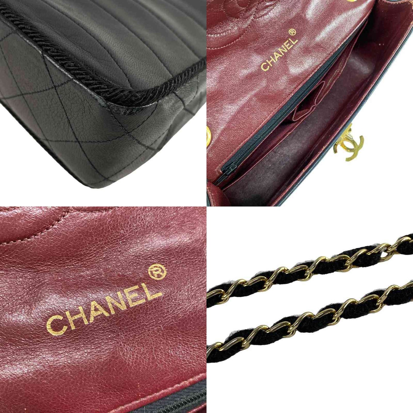 Chanel  Lambskin Scallop Quilted Single Flap Black 01*