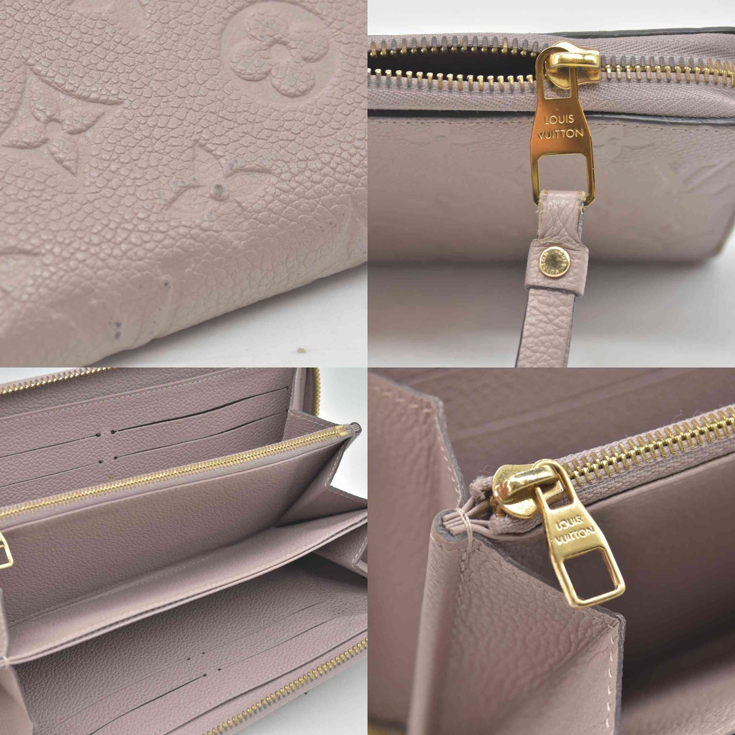 $1140 2016 Louis Vuitton Empreinte Zippy Wallet Taupe Glace TH2176