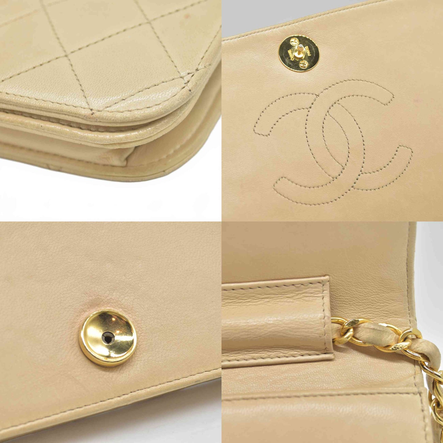 $3350 Chanel Timeless Classic Quilted Single Flap with 24K GHW Beige