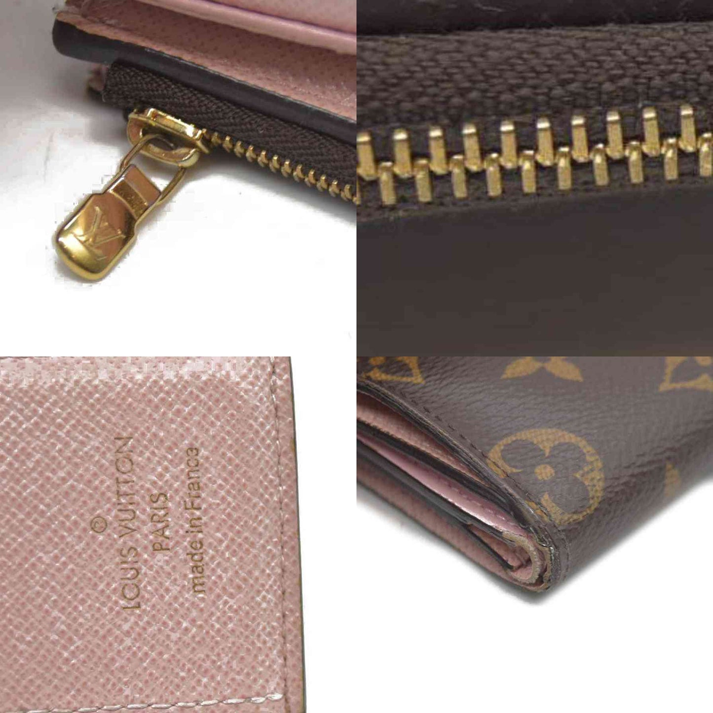 LOUIS VUITTON Monogram Zoe Wallet Rose Ballerine MI5220