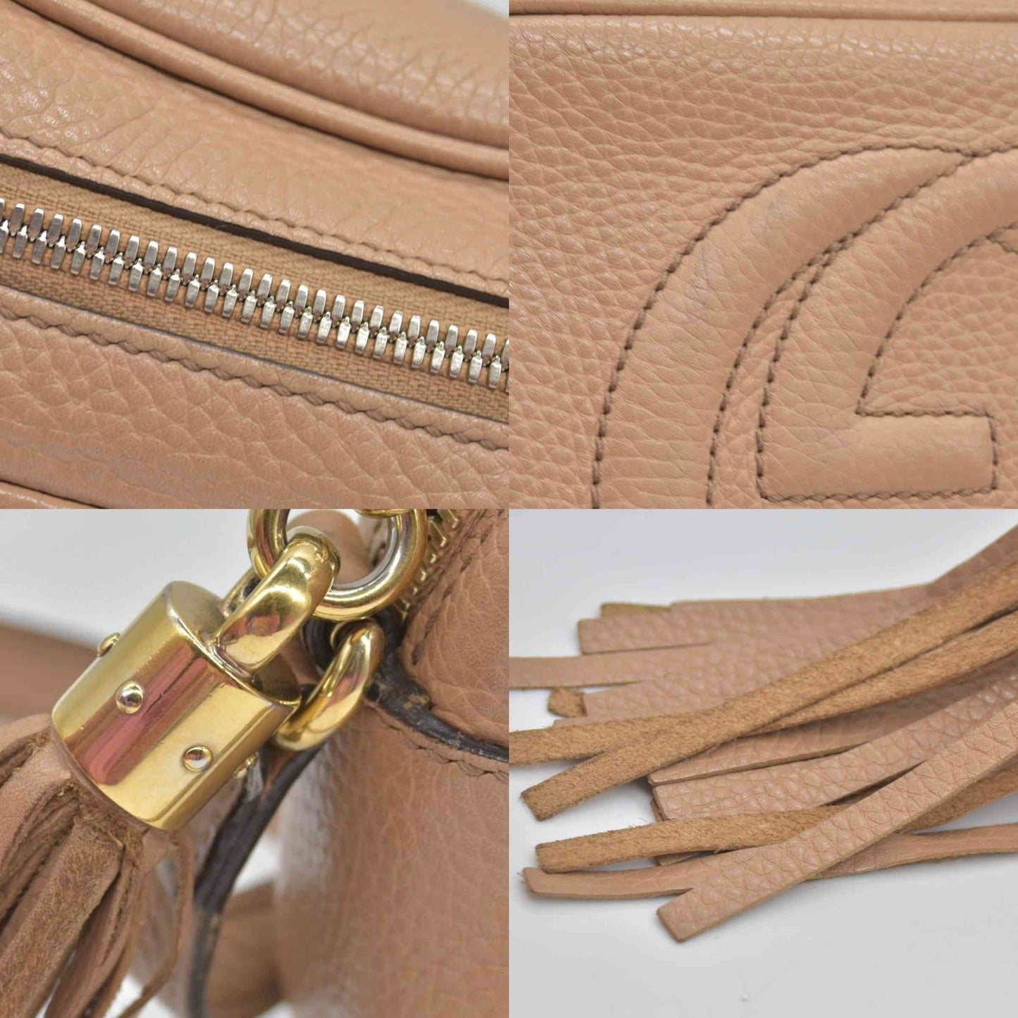 $1490 Gucci Interlocking G Soho Disco Beige