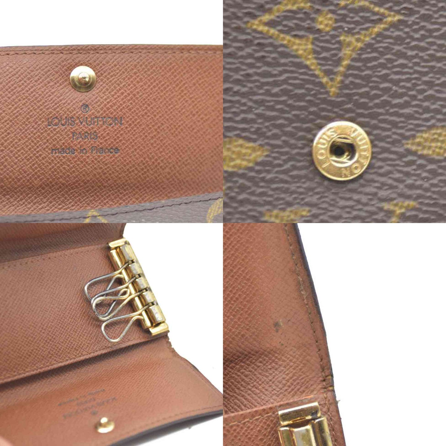 Louis Vuitton Monogram Multicles 4 Ring Key Case Brown TH0959