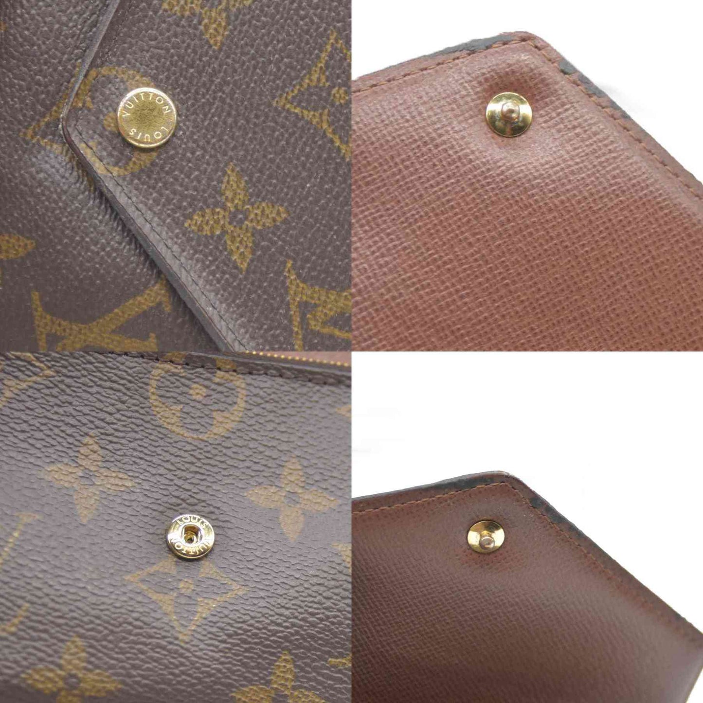 Louis Vuitton Monogram Portefeuille Victorine Trifold Wallet Brown