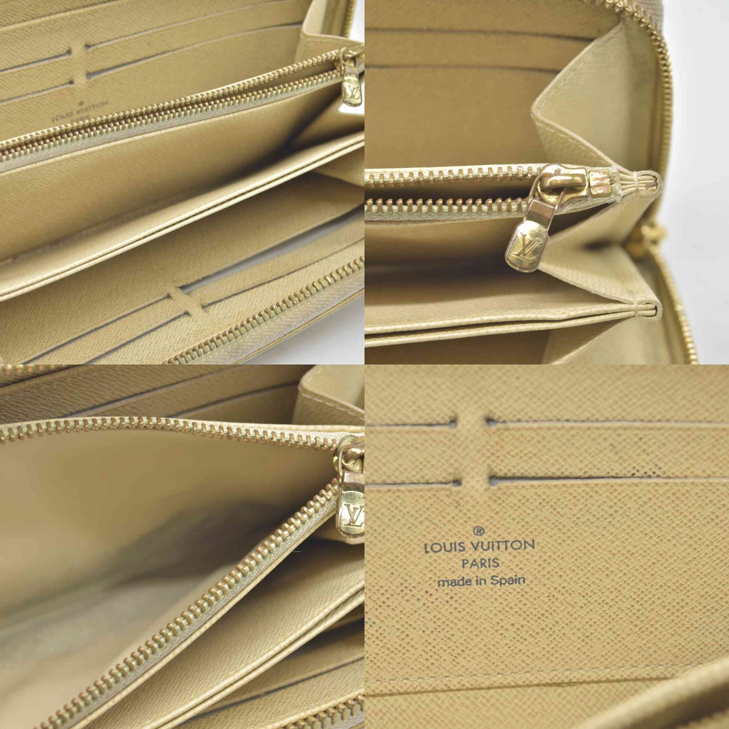 $915 2011 Louis Vuitton  Damier Azur Zippy Wallet  CA3181