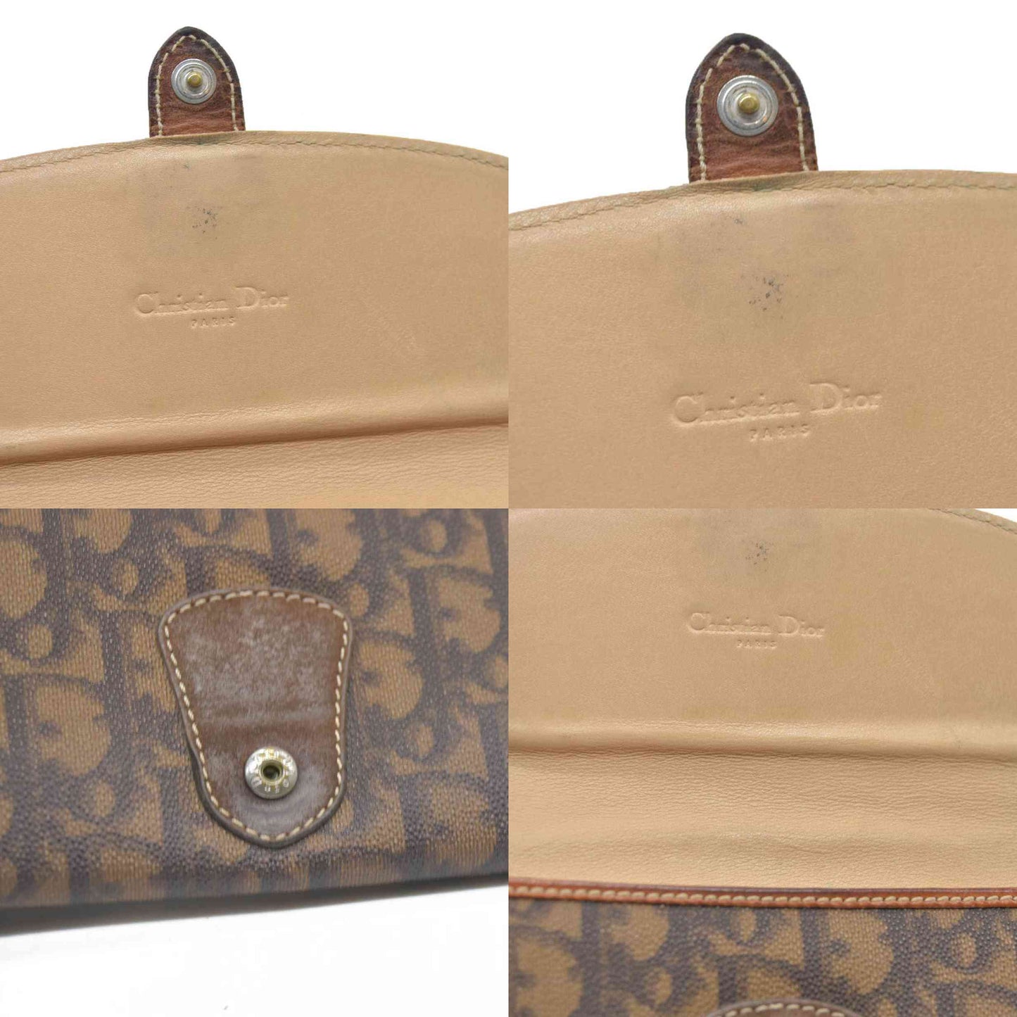 CONSIGNMENT Dior Brown Oblique Coated Canvas and Leather Romantic Continental Wallet