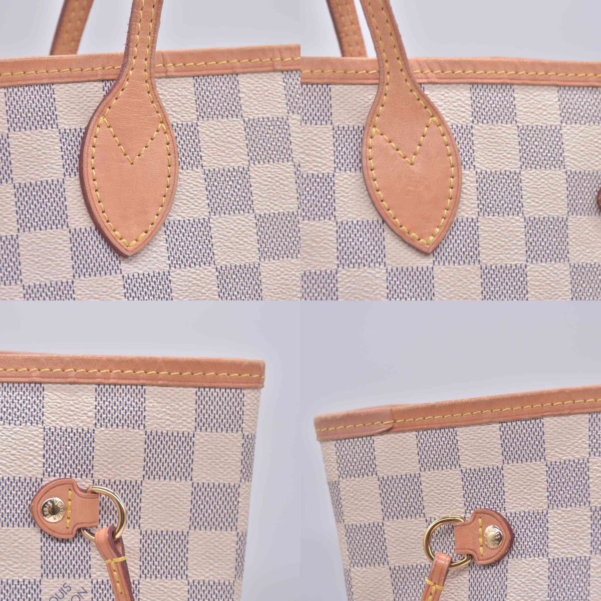 $2240 2018 Louis Vuitton Damier Azur Neverfull MM with Pouch SD1118 10021110