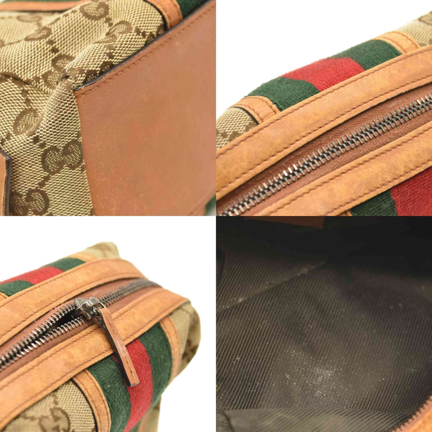 GUCCI GG Logo Shelly Canvas Cosmetic Pouch Bag