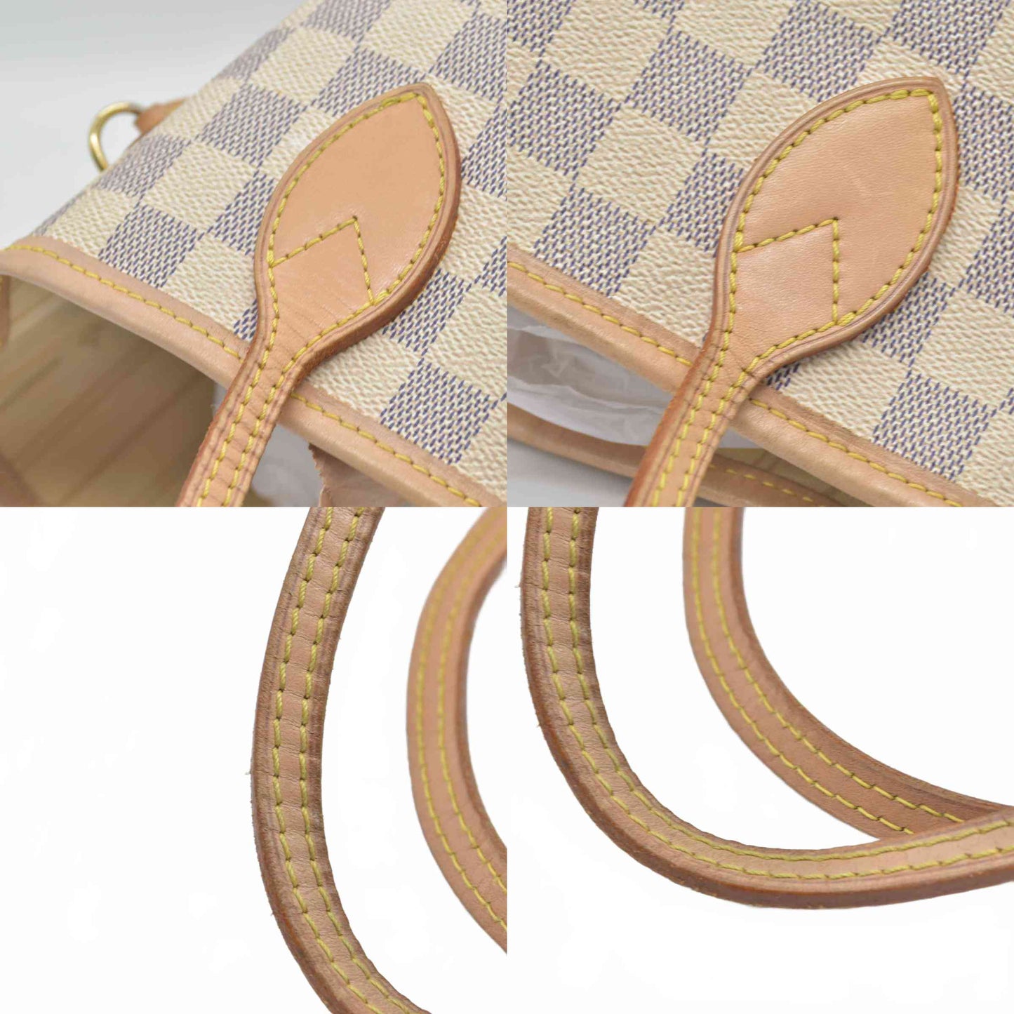 $2170 Louis Vuitton Damier Azur Neverfull MM AR1120 2010