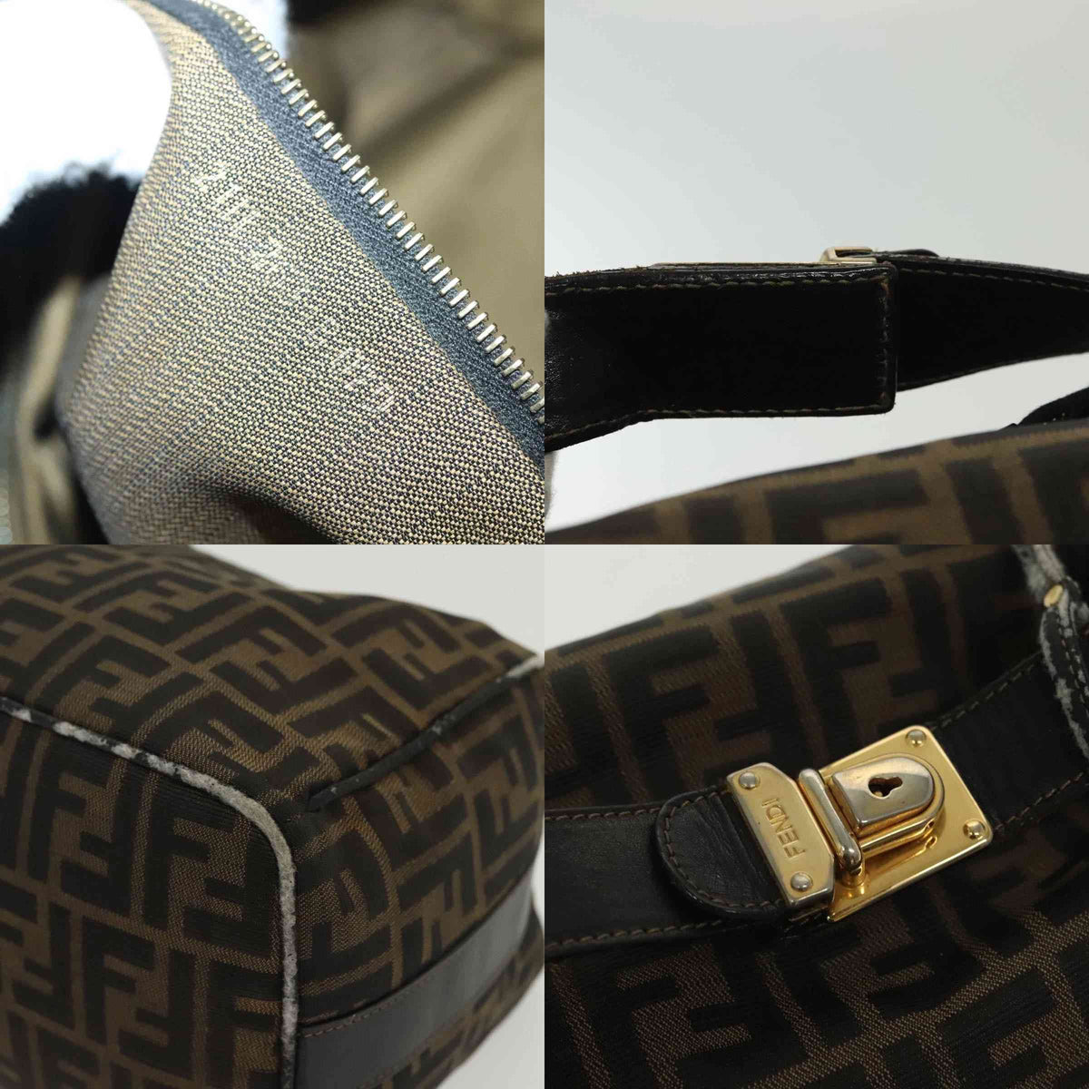 $980 2003 Fendi Zucca Canvas Vanity Hand Bag 2211-26715-009