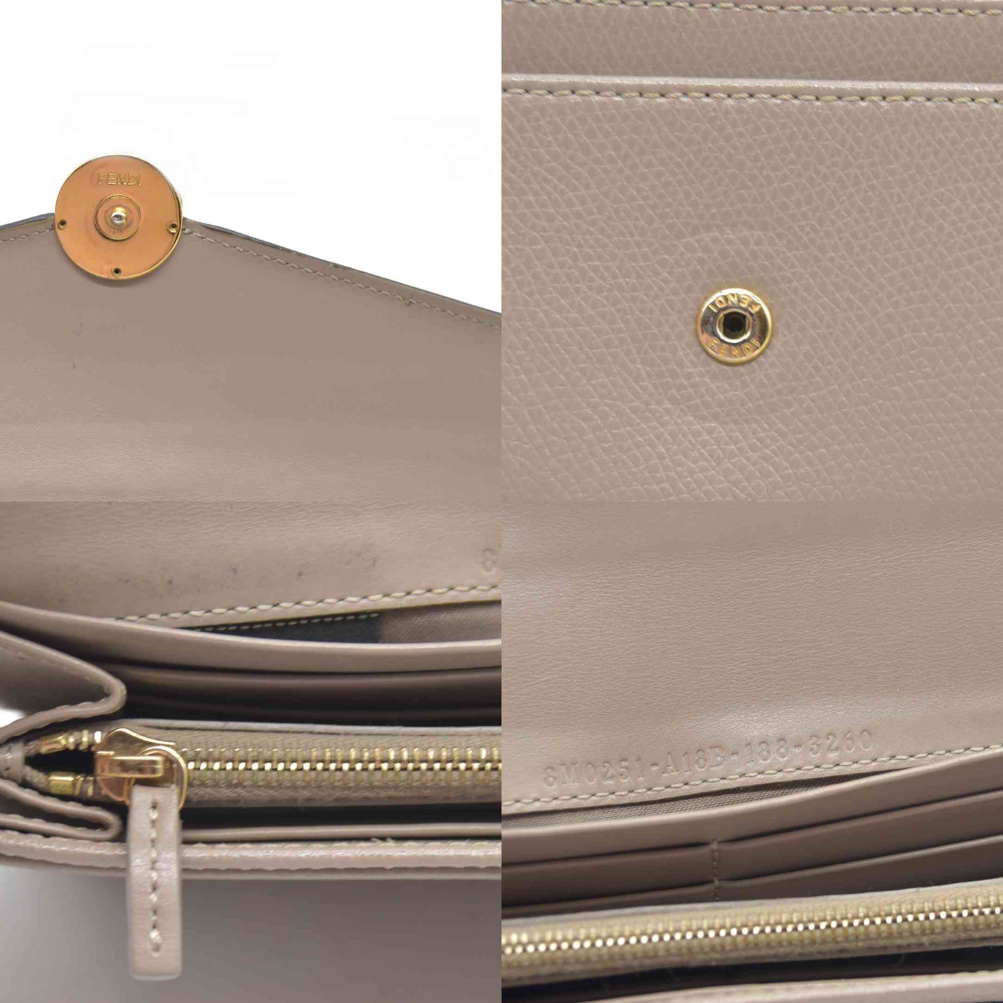 $900 FENDI Bugs F is Leather Bifold Long Wallet