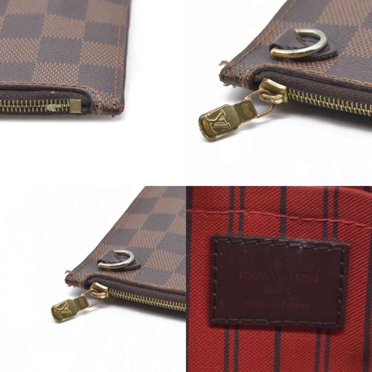 Louis Vuitton  Damier Ebene Neverfull MM GM Pochette (no strap)