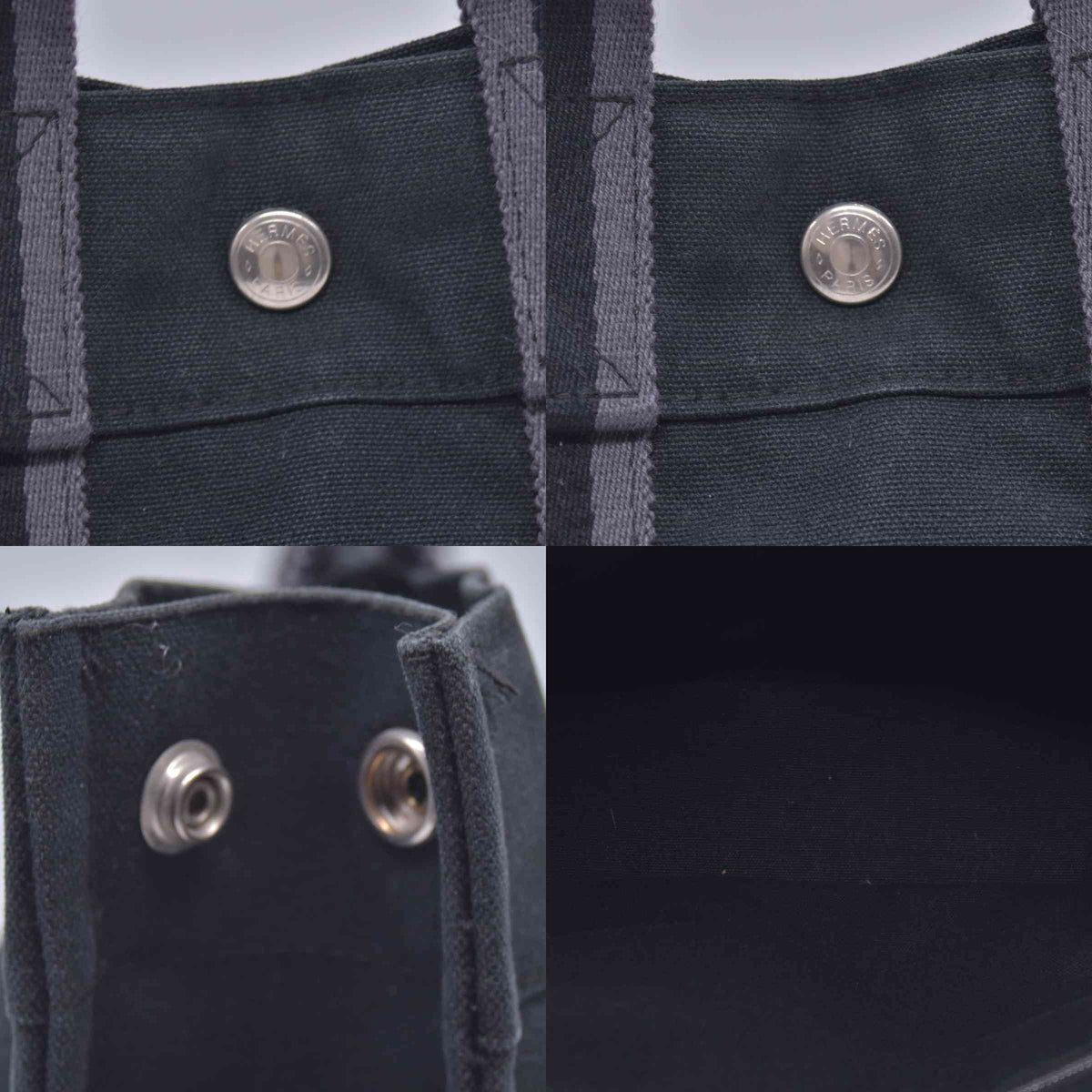 $780 HERMES Toile Fourre Tout PM Black CONSIGNMENT 10021191
