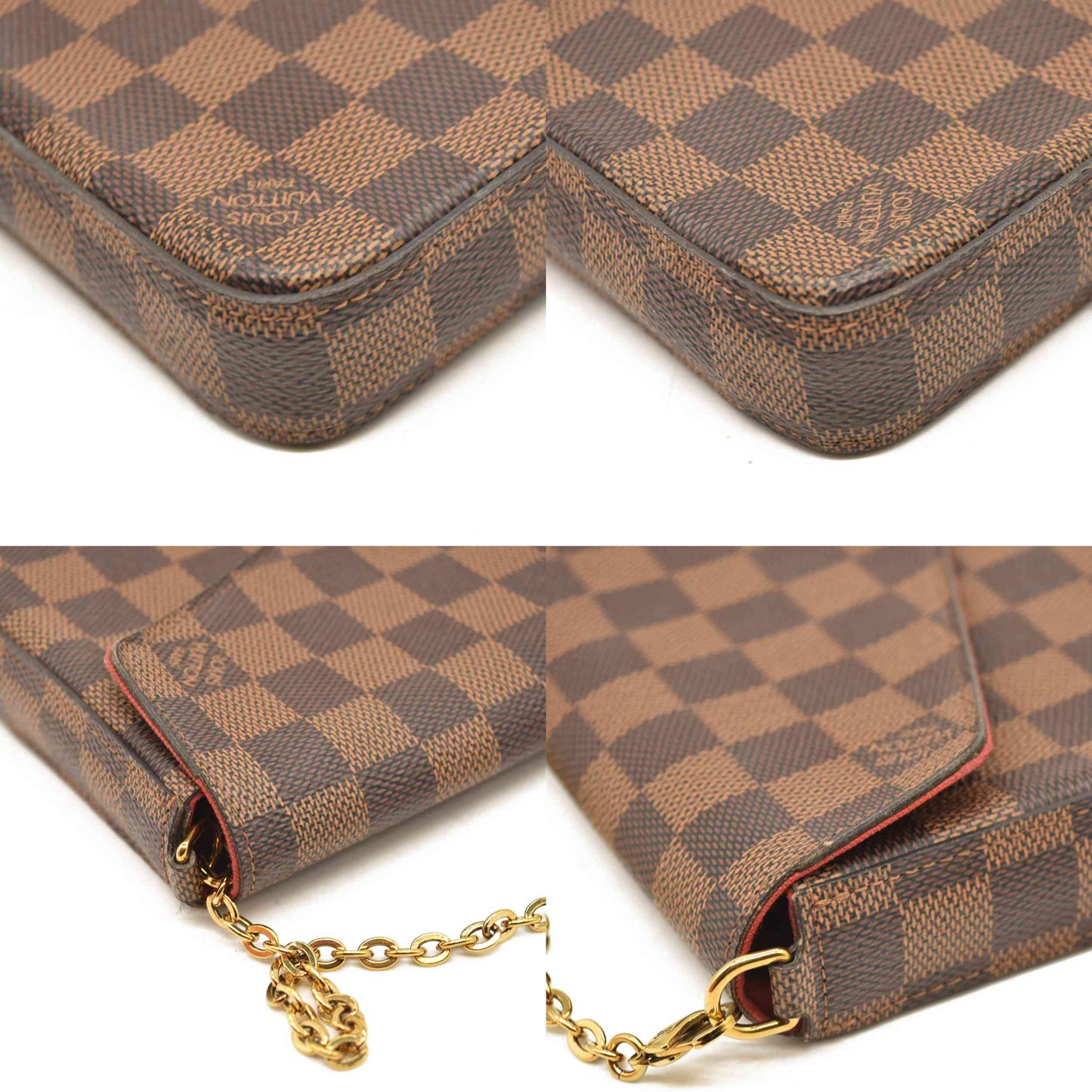 Louis Vuitton  Damier Ebene Pochette Felicie Chain Wallet MI0169