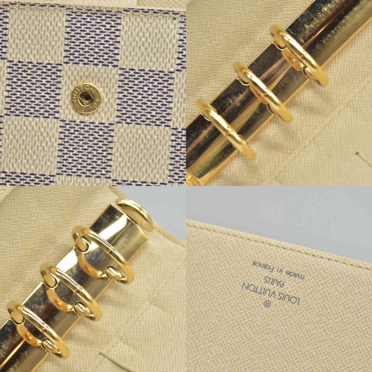 $605 2007 Louis Vuitton Damier Azur Medium Ring Agenda Cover SP2097