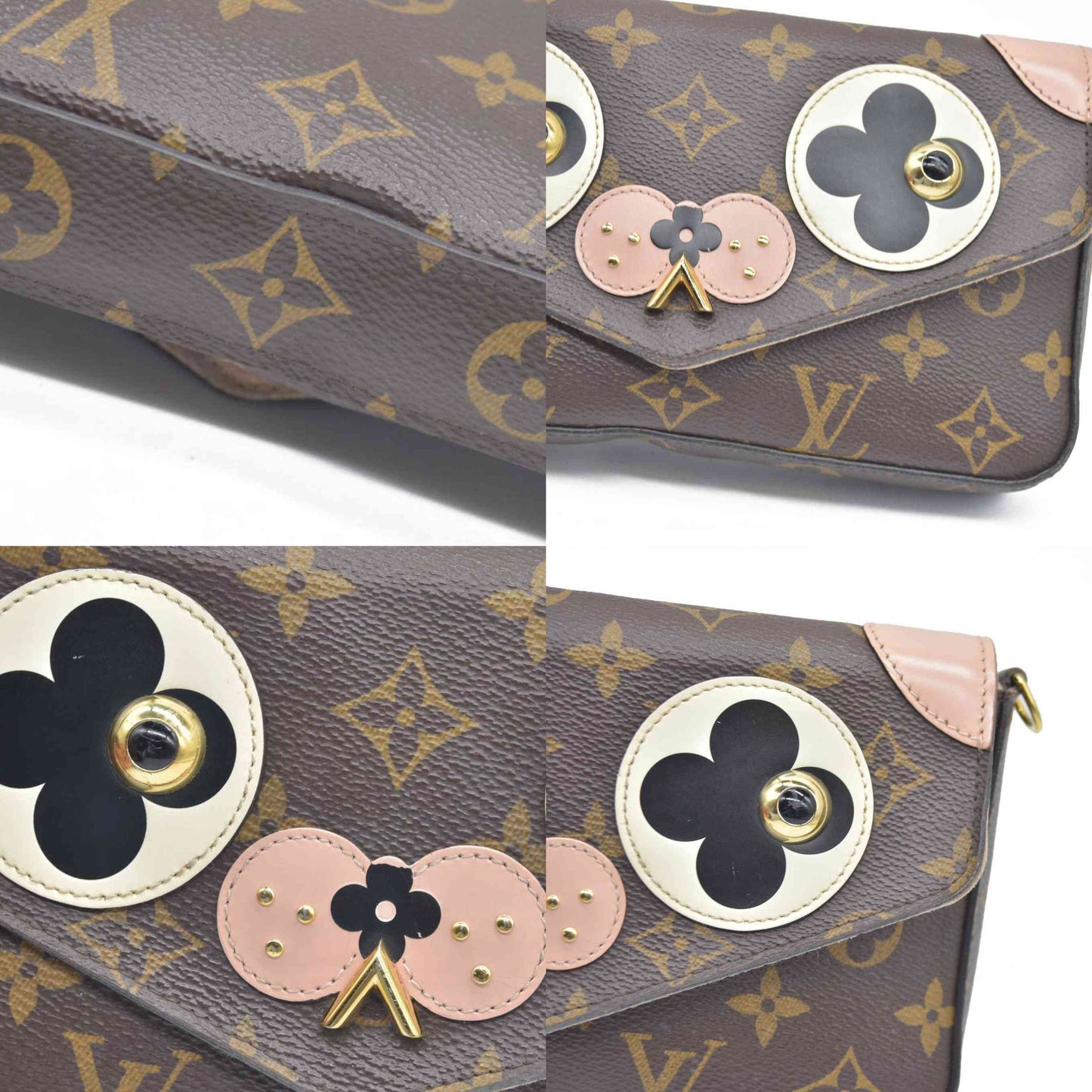 $2350 Louis Vuitton  Monogram Valentine Dog Pochette Felicie Chain Wallet