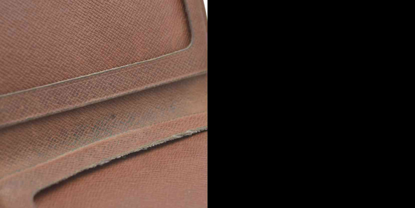 AUCTION $535 Louis Vuitton Monogram Porte 2 Cartes Vertical Pass Card Case Brown CA0994