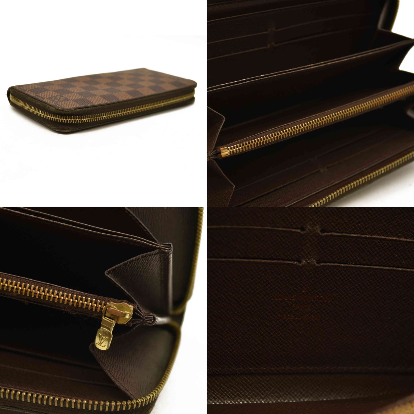 $880 Louis Vuitton Damier Ebene Zippy Wallet CA0172