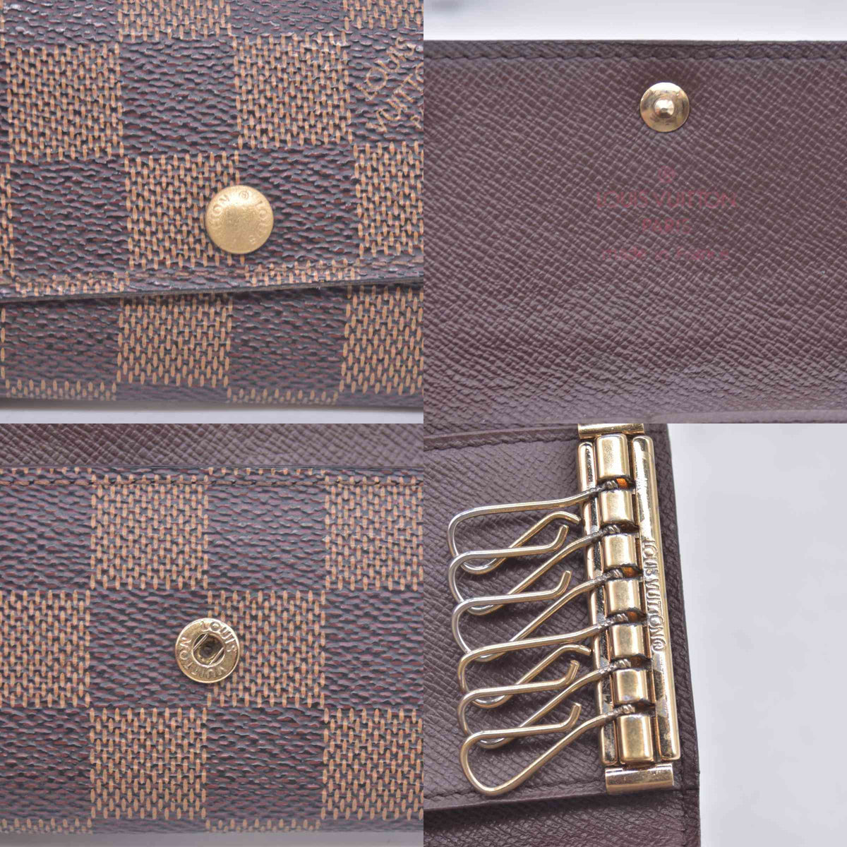 $395 2004 Louis Vuitton Damier Ebene Multicles 6 Key Holder CT0014 CONSIGNMENT 10021148