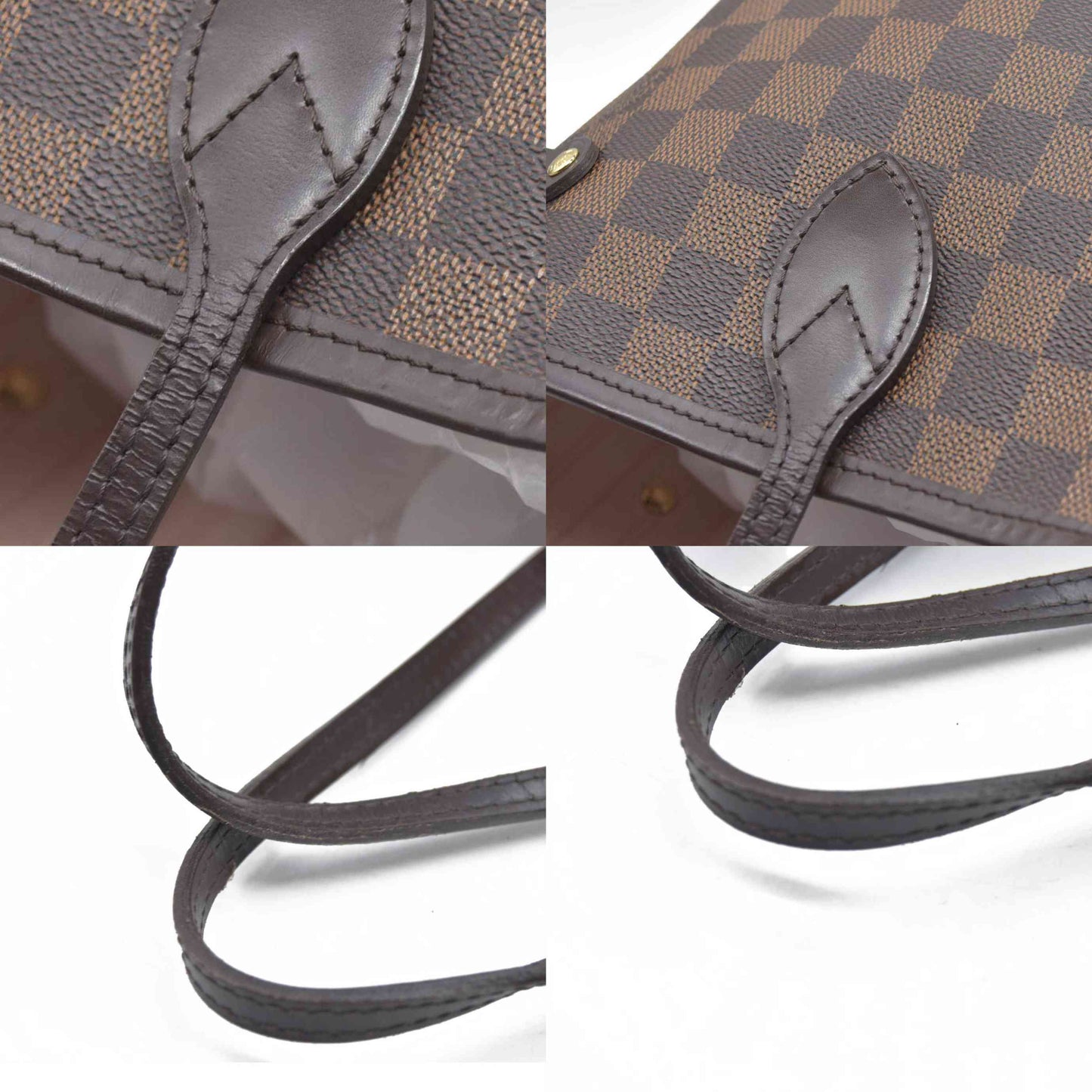 $2170 Louis Vuitton  Damier Ebene Neo Neverfull MM Rose Ballerine