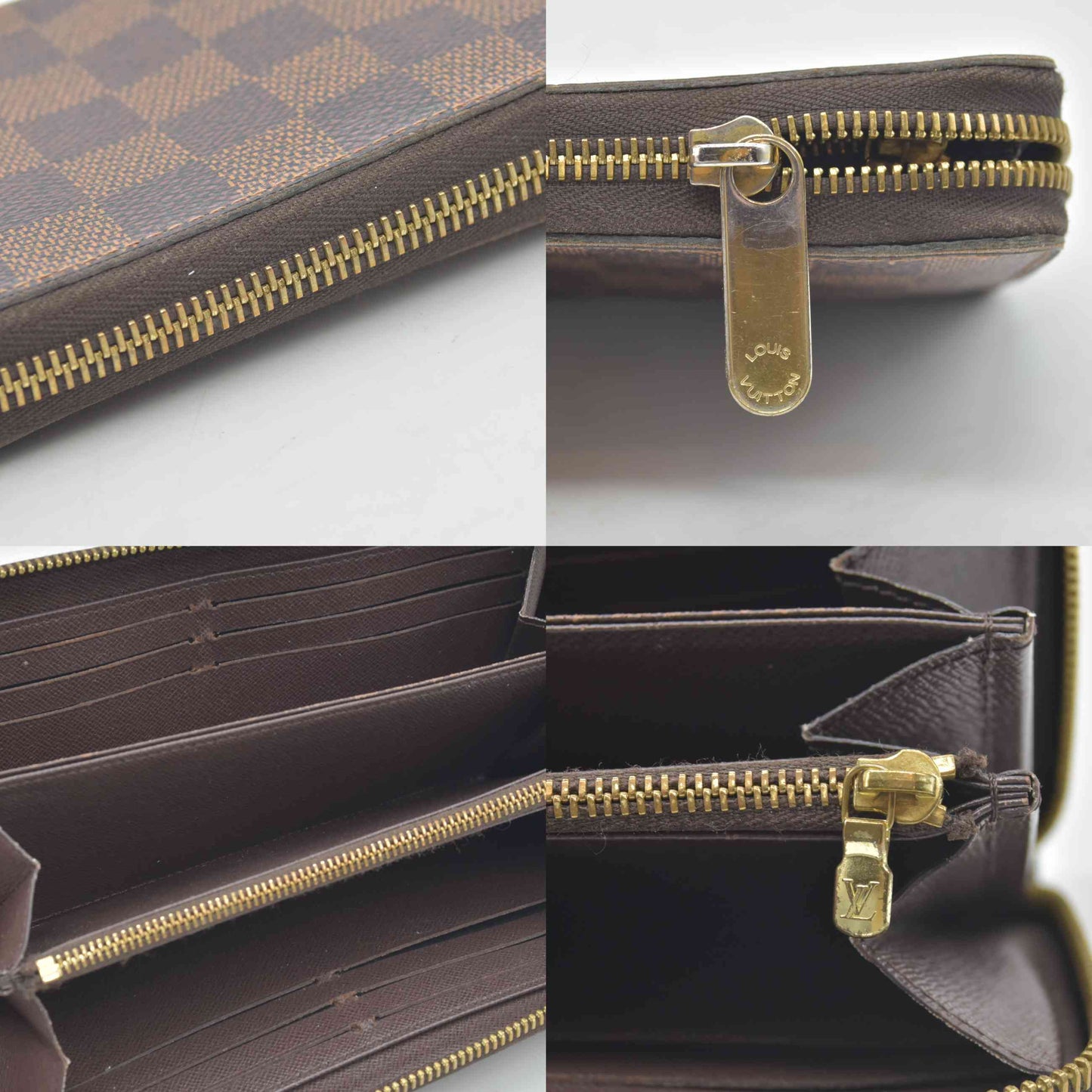 $915 2018 Louis Vuitton Damier Ebene Zippy Wallet GI0198