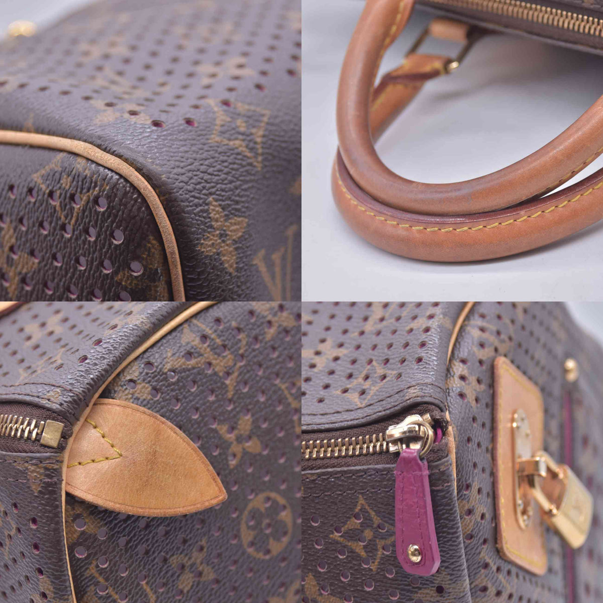 $2025 2006 Louis Vuitton Monogram Perforated Speedy 30 Fuchsia AR0046
