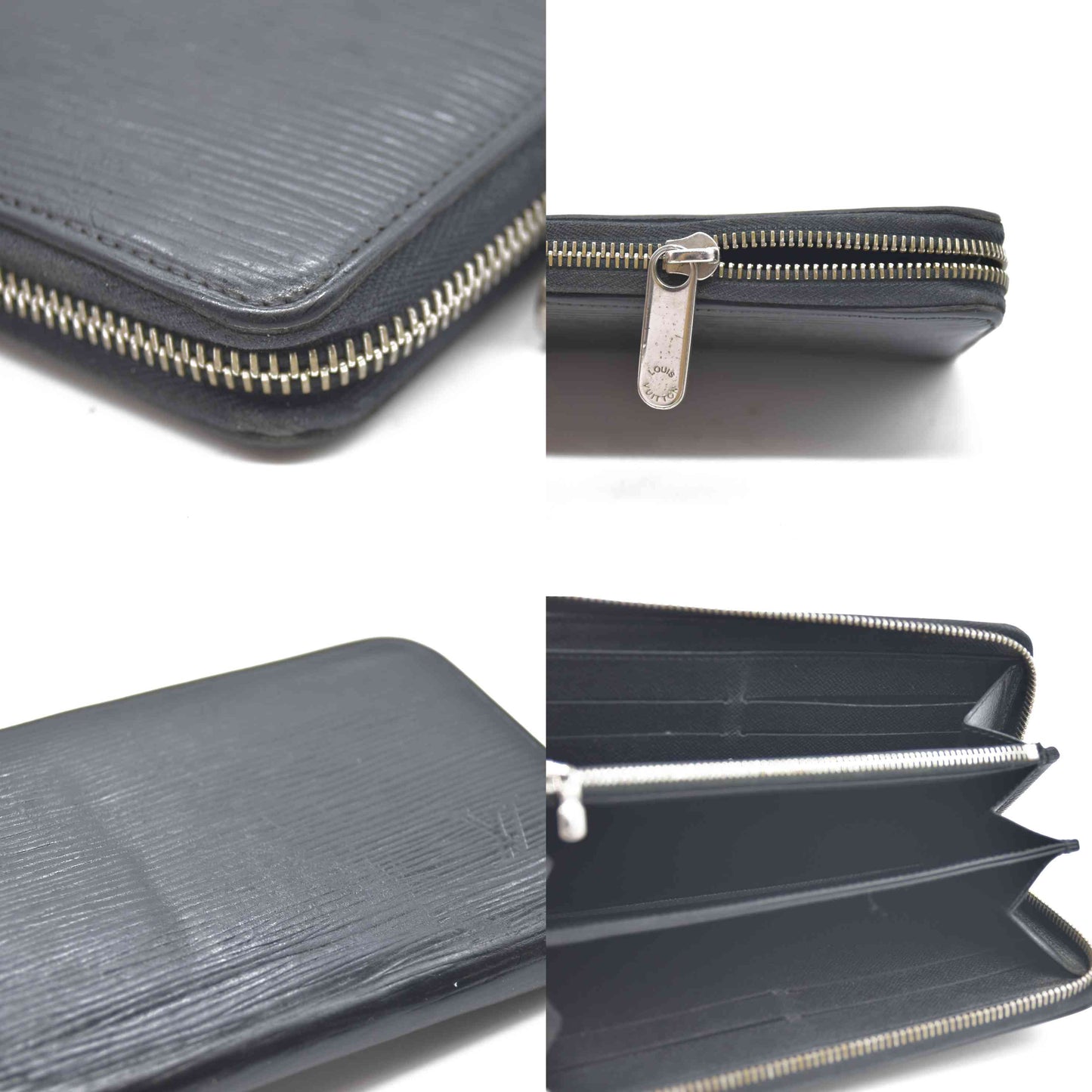 LOUIS VUITTON Epi Leather Zippy Wallet Black CA3114 USED