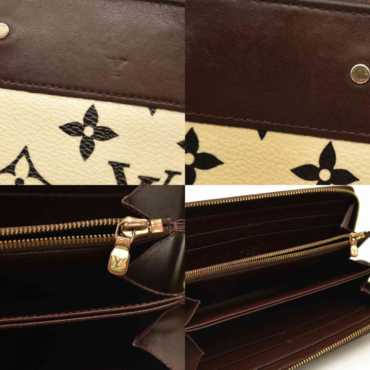 Louis Vuitton  Calfskin Monogram Gamma Zippy Wallet White Chocolate SP0136