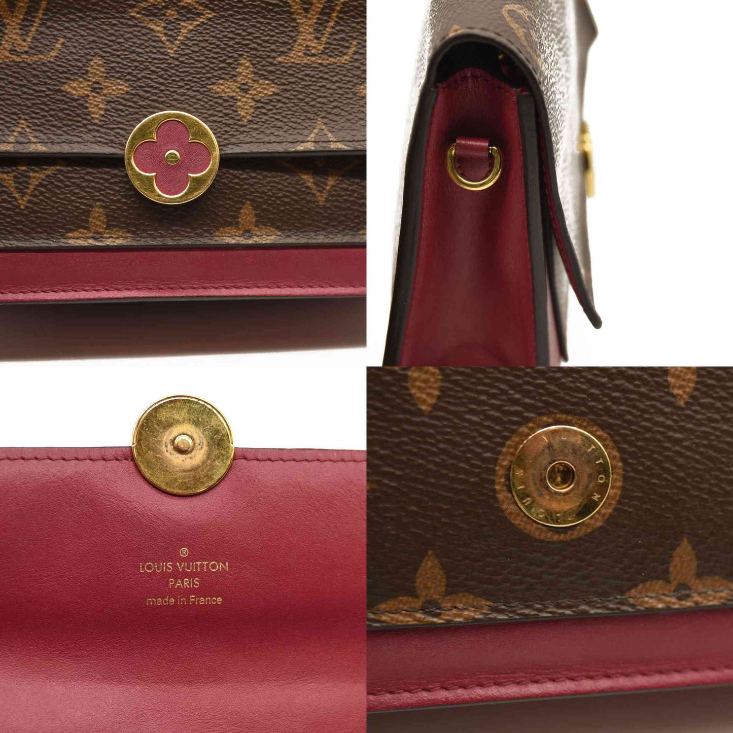 Louis Vuitton  Monogram Flore Chain Wallet Fuchsia