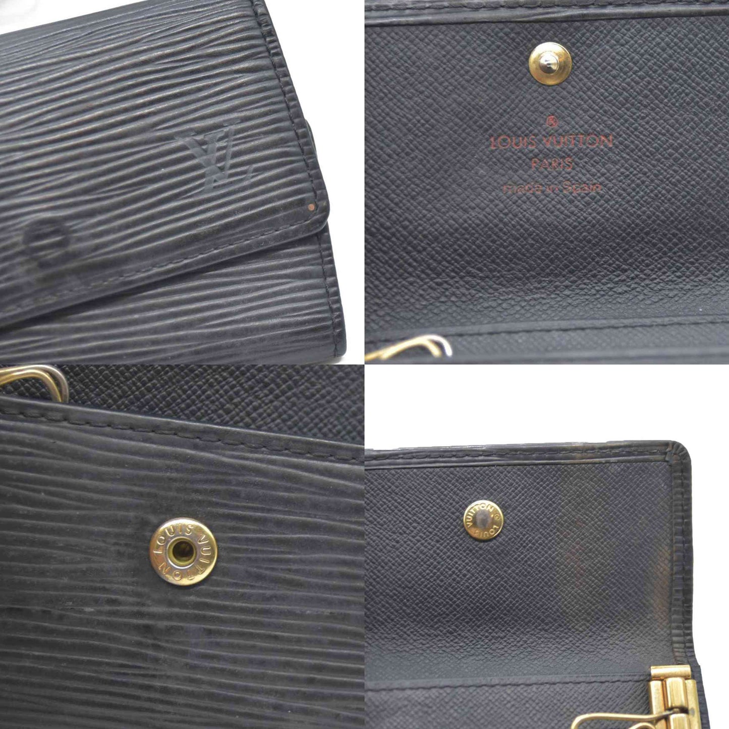 Louis Vuitton Epi Multicles Leather 6 Ring Key Case Black CA0072