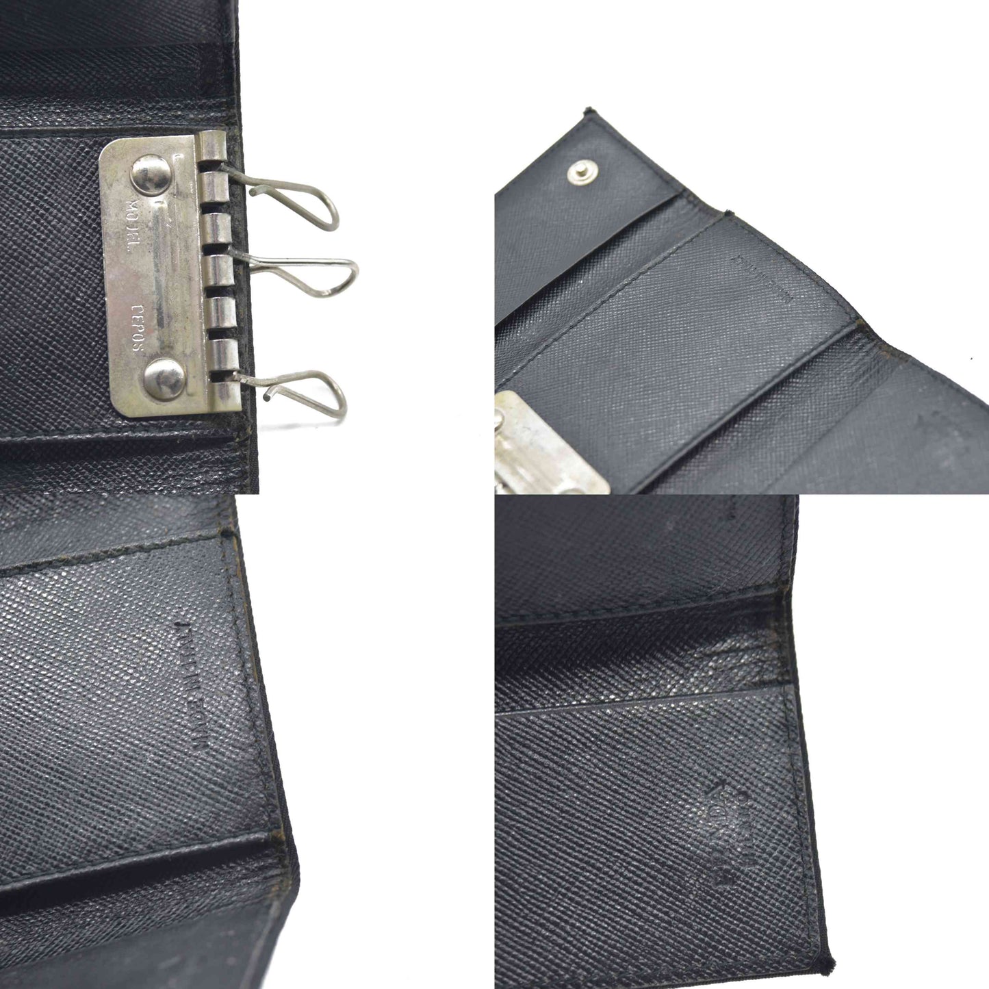 $595 Prada Tessuto Nylon 6 Key Holder Nero Black
